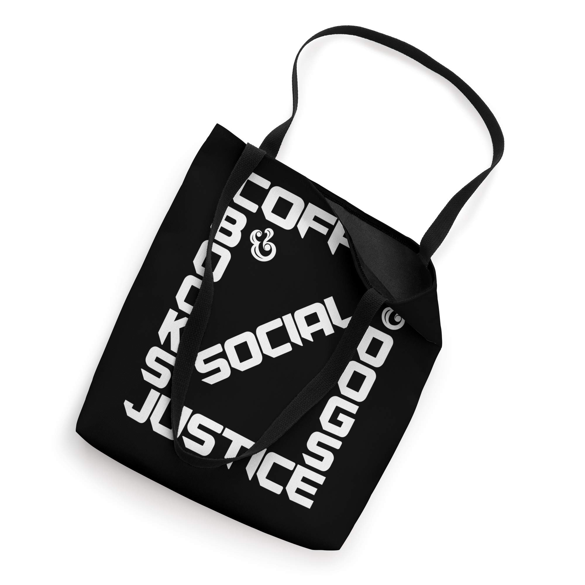 Books Coffee Dogs Social Justice Tote Bag - Eco-Friendly Canvas Shopper for Book Lovers, Coffee Enthusiasts & Social Activists - Perfect for Groceries, Beach Trips & Everyday Use