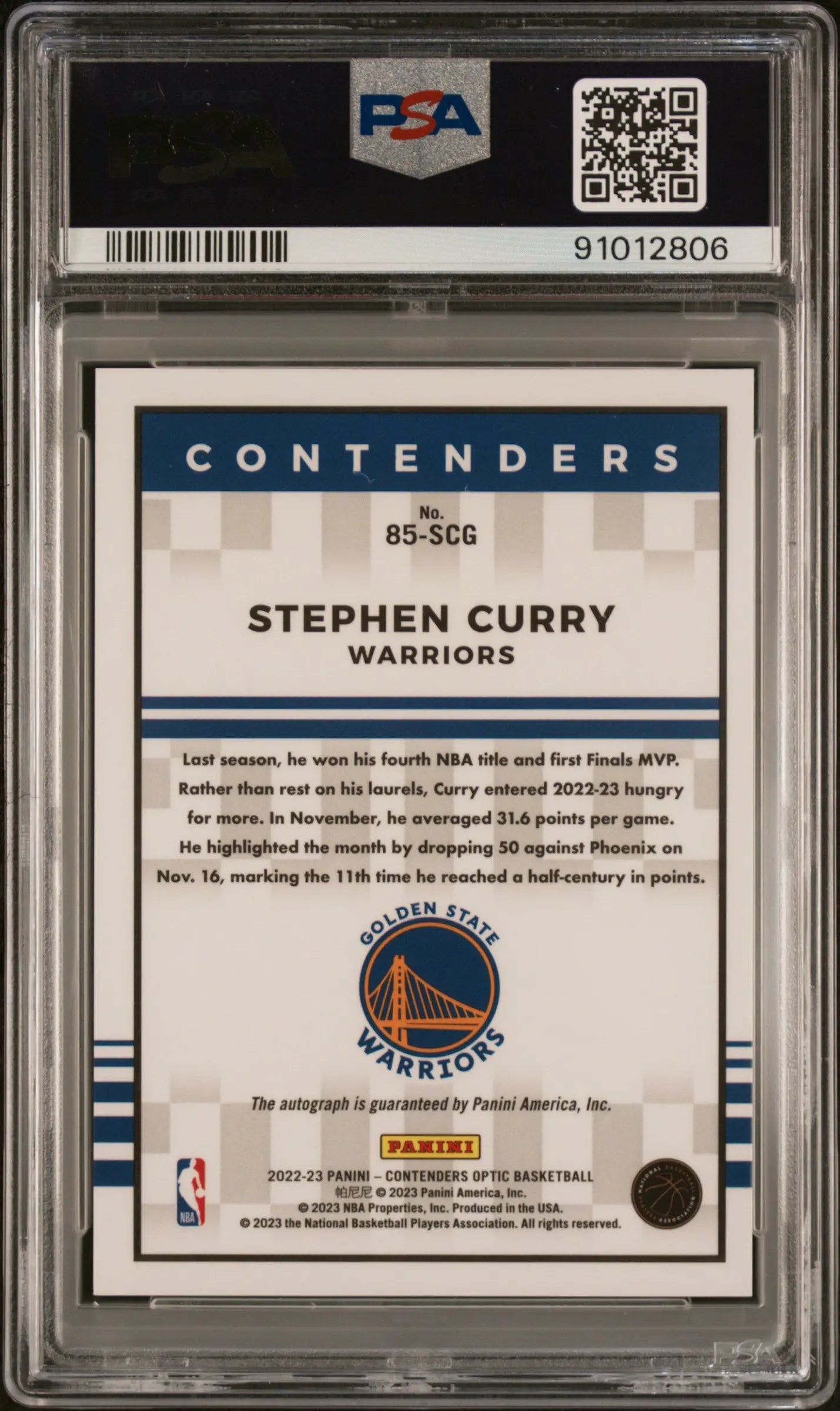 2022 Panini Contenders Optic 1985 Tribute Stephen Curry Red Wave Auto PSA 10 Basketball Card - Perfect for Collectors, Investors & NBA Fans