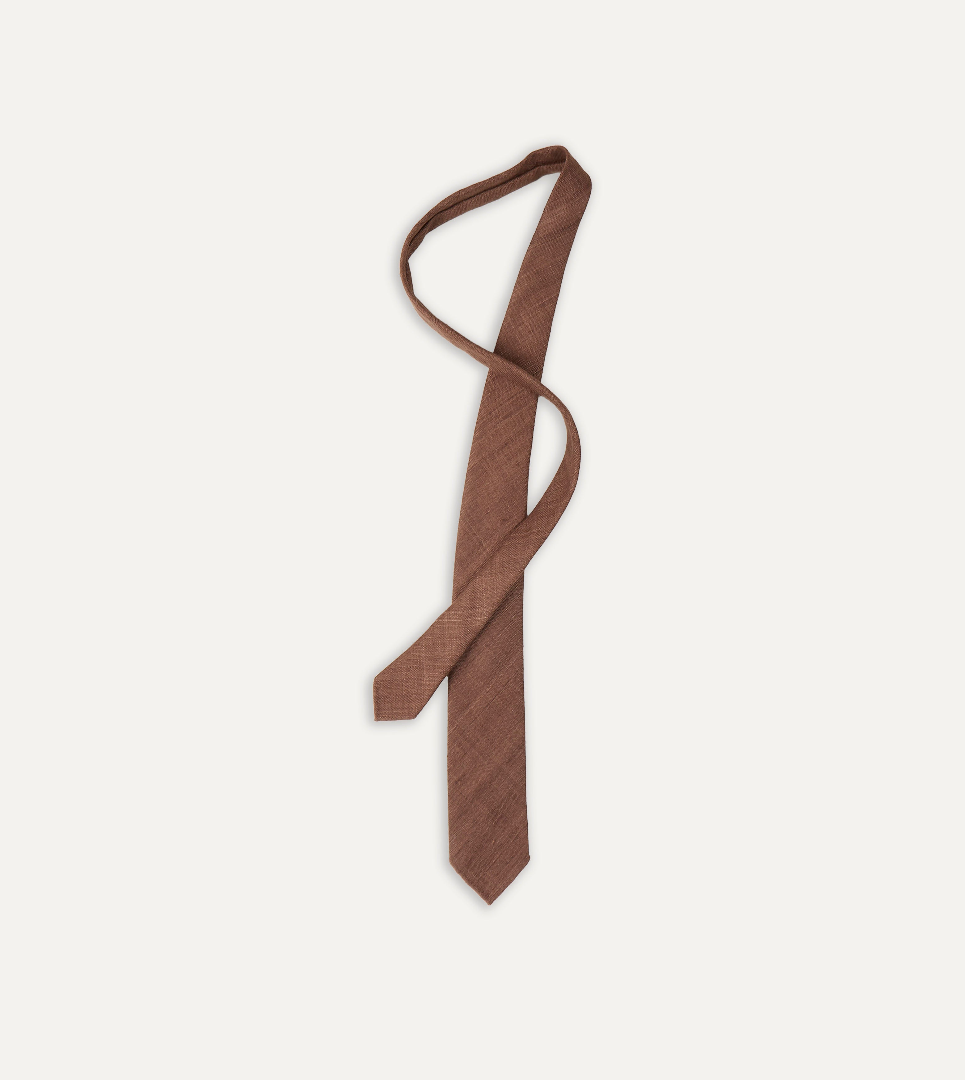 Handmade Brown Tussah Silk Tie for Men - Premium Hand Rolled Necktie for Business, Weddings & Formal Occasions