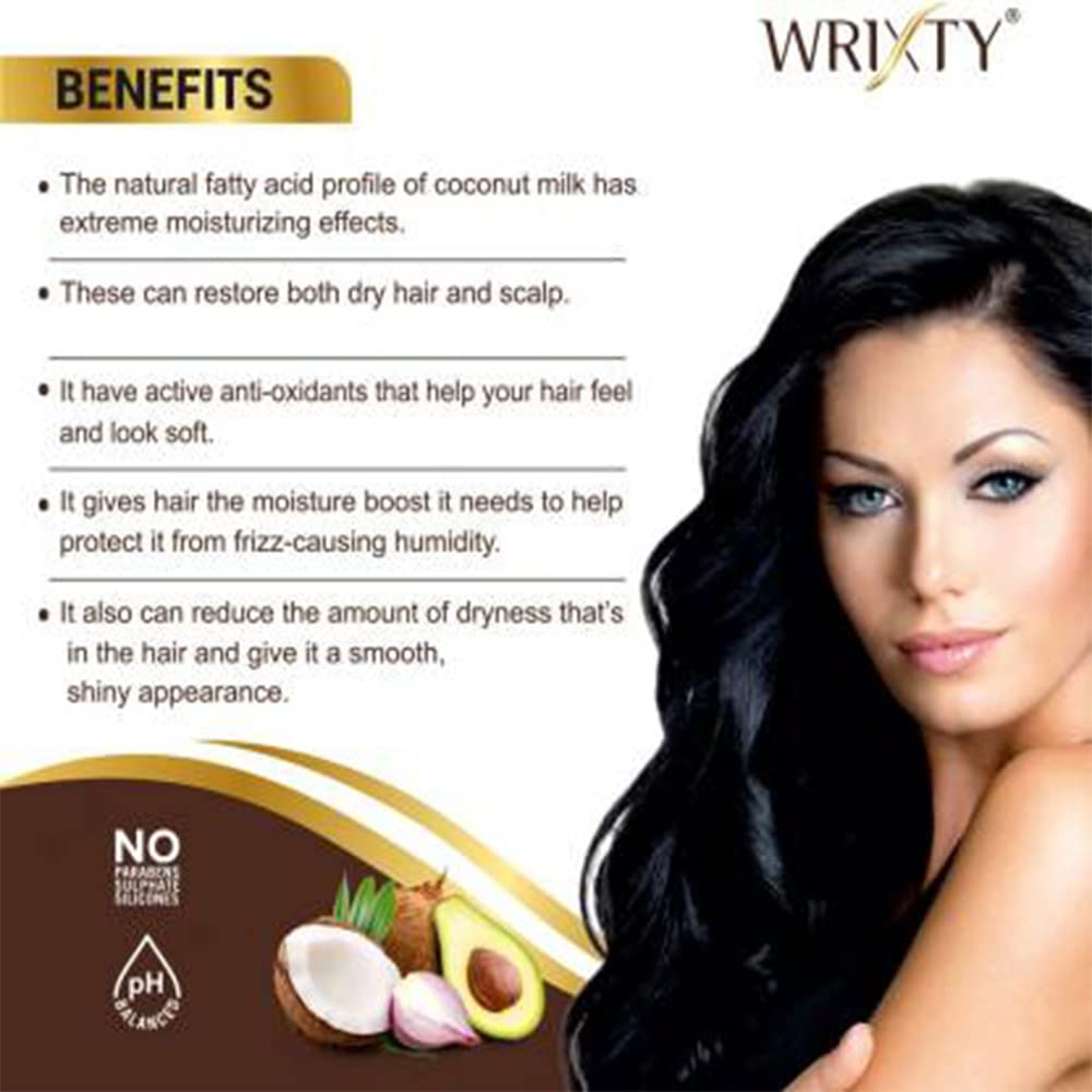 Wrixty Red Onion & Coconut Milk Biotin Conditioner 300ml - Repair Damaged Hair, Smooth & Shiny Hair Treatment | Paraben, Sulfate & Silicone Free | Natural Hair Moisturizer for Dry, Frizzy Hair | Perfect for Daily Use & Post-Hair Coloring Care