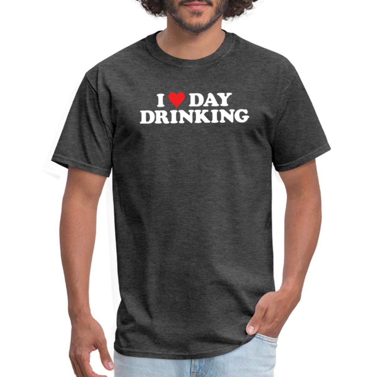 Spreadshirt Funny I Love Day Drinking Men's T-Shirt | Casual Graphic Tee for Beer Lovers & Happy Hour | Perfect for Parties, Bars & Weekend Hangouts