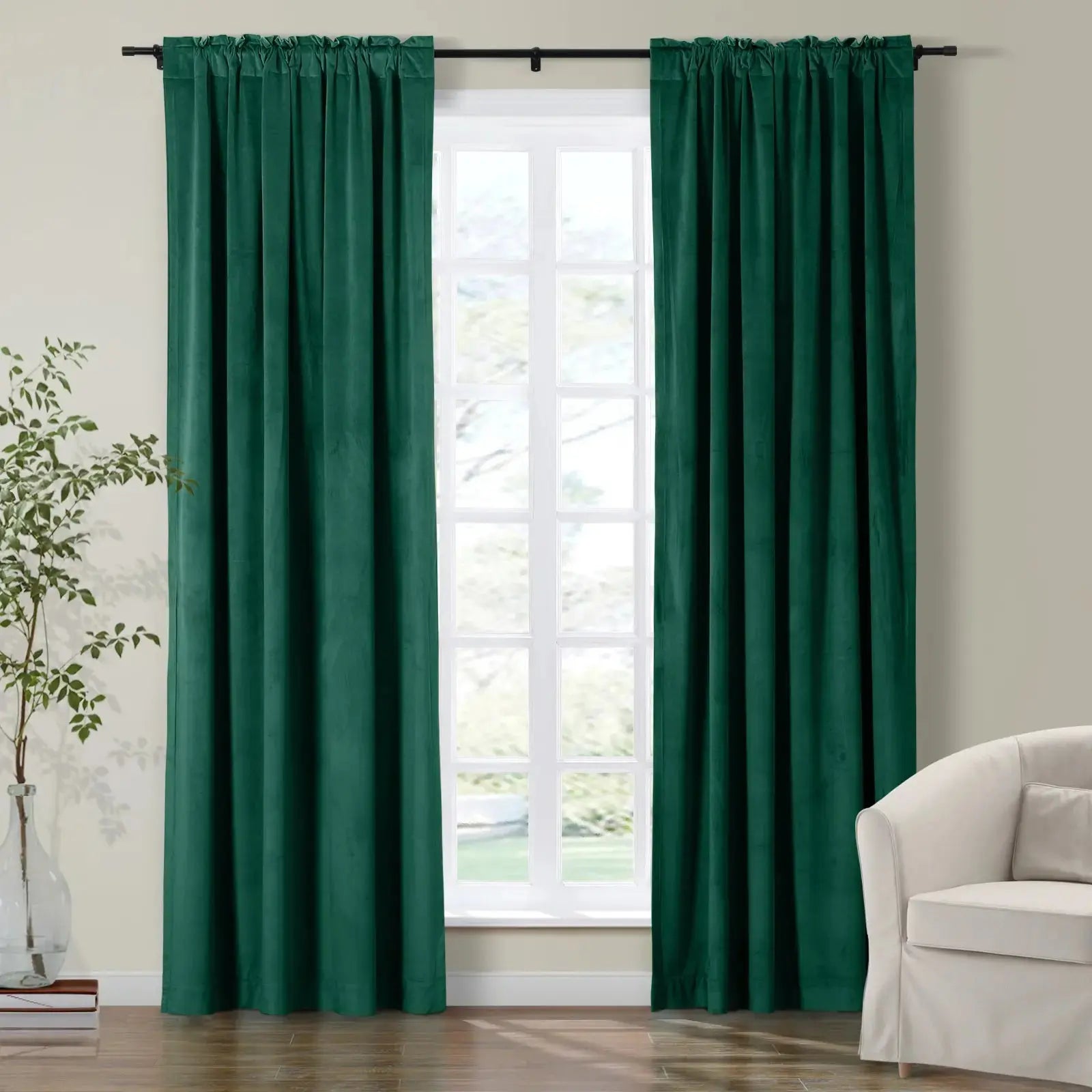 Luxury Birkin Velvet Curtains - Soft Blackout Drapes for Living Room & Bedroom - Premium Soundproof Thermal Insulated Window Treatments for Home Decor