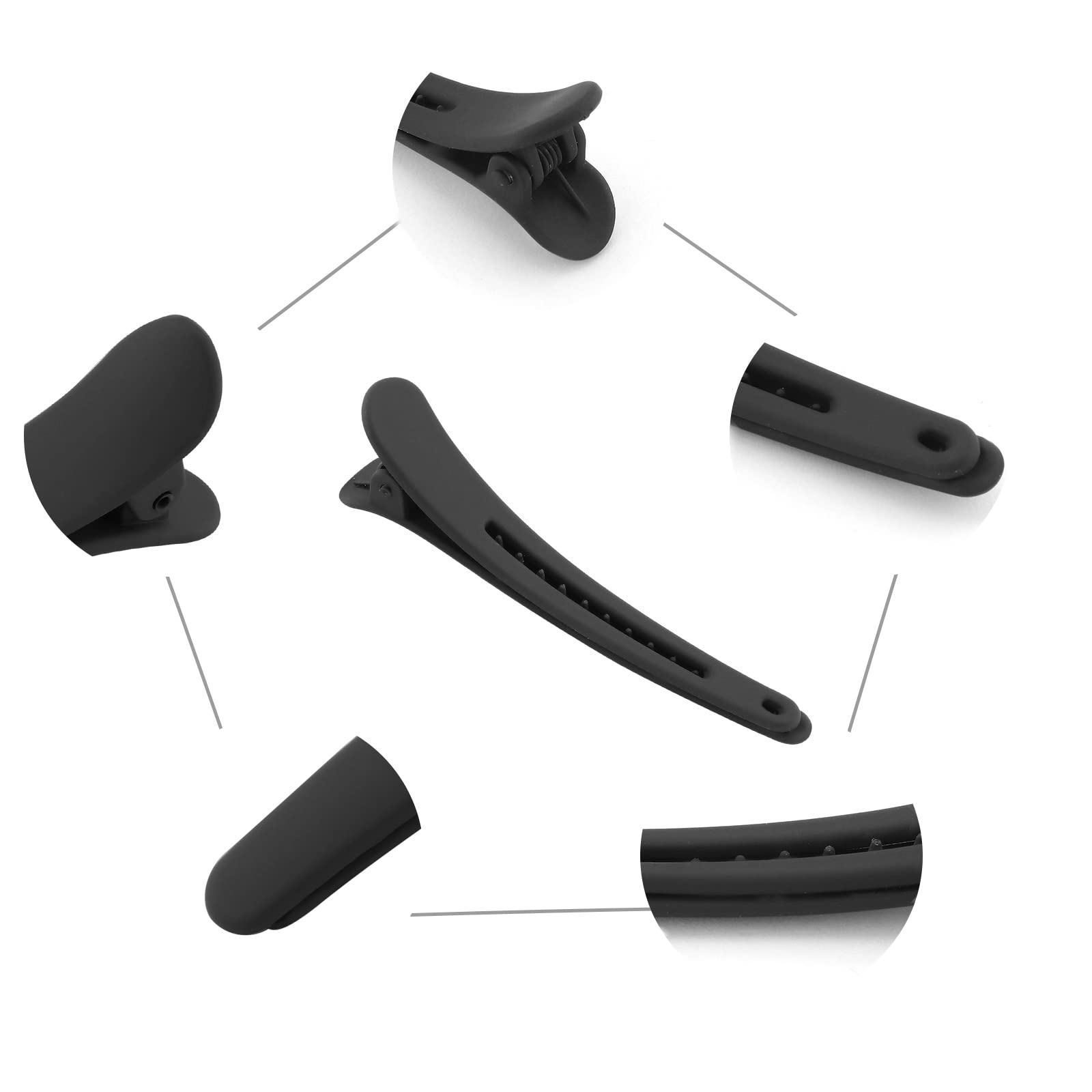 YISSION 12 PCS Matte Alligator Hair Clips - No Crease Duck Bill Hair Clips for Women & Girls (3.1 Inch, Black) - Perfect for Sectioning, Styling & Salon Use at Home or Professional Hairdressing