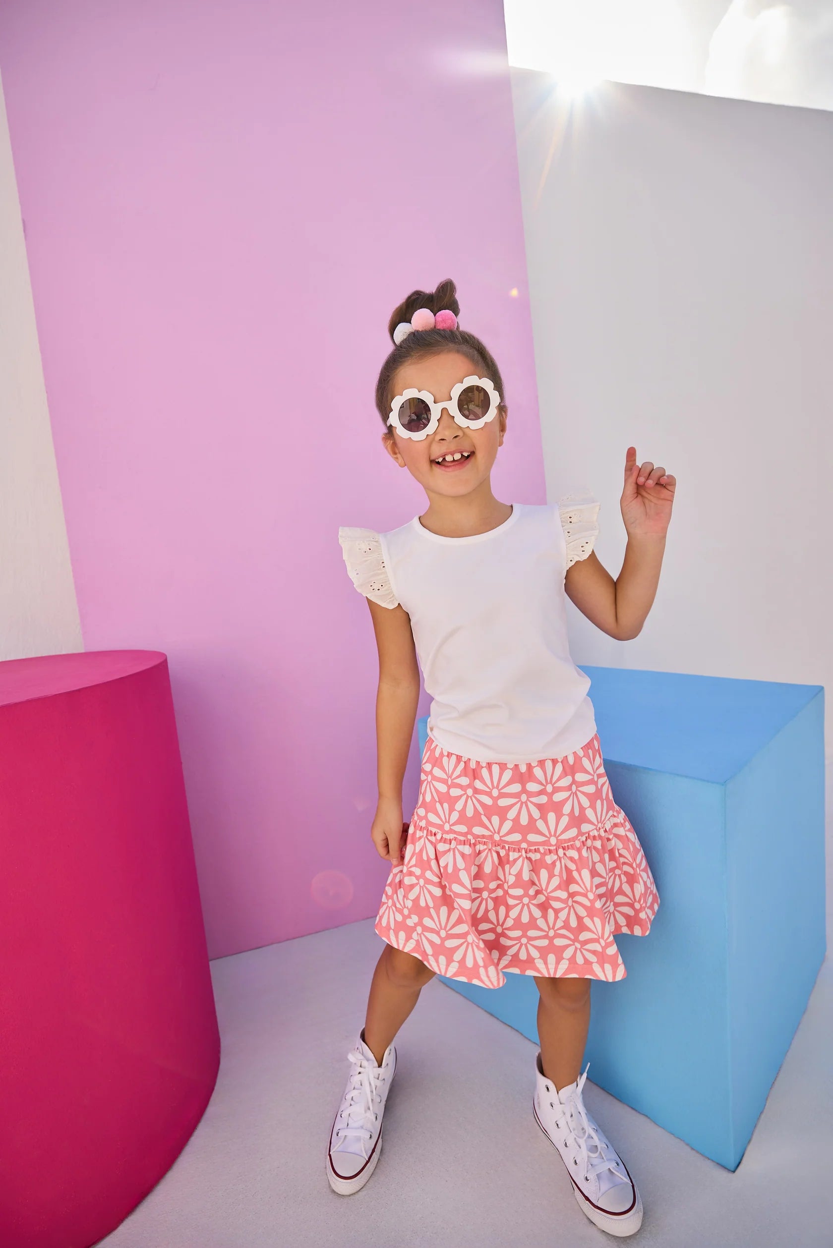 Bisby Sally Skort in Fan Floral Print - Women's Athletic Tennis Skirt with Built-in Shorts for Running, Yoga & Casual Wear