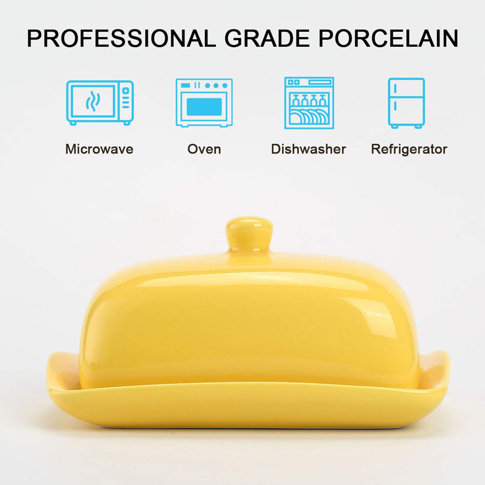 TMOST Ceramic Butter Dish with Lid - Butter Keeper Container for Countertop, Dishwasher Safe - Perfect Gift for Family & Friends - Ideal for Kitchen, Dining Table, and Breakfast Use