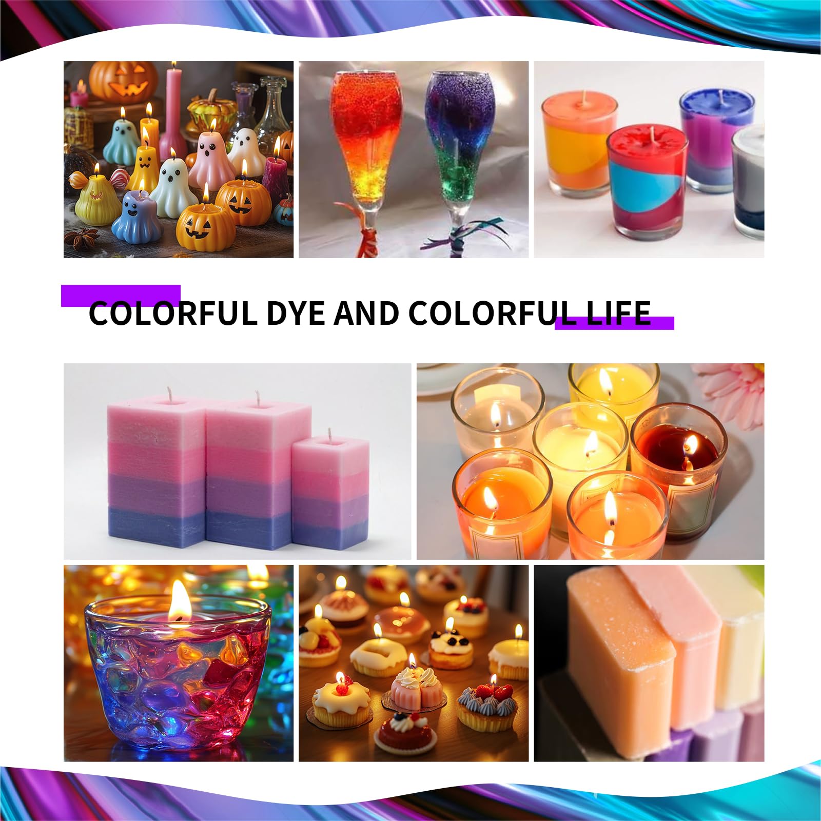 21 Colors Oil-Based Candle Dye - Highly Concentrated Liquid Wax Dye for Candle Making, Wax Melts & DIY Crafts - Perfect for Soy Wax, Paraffin Wax & Beeswax Projects
