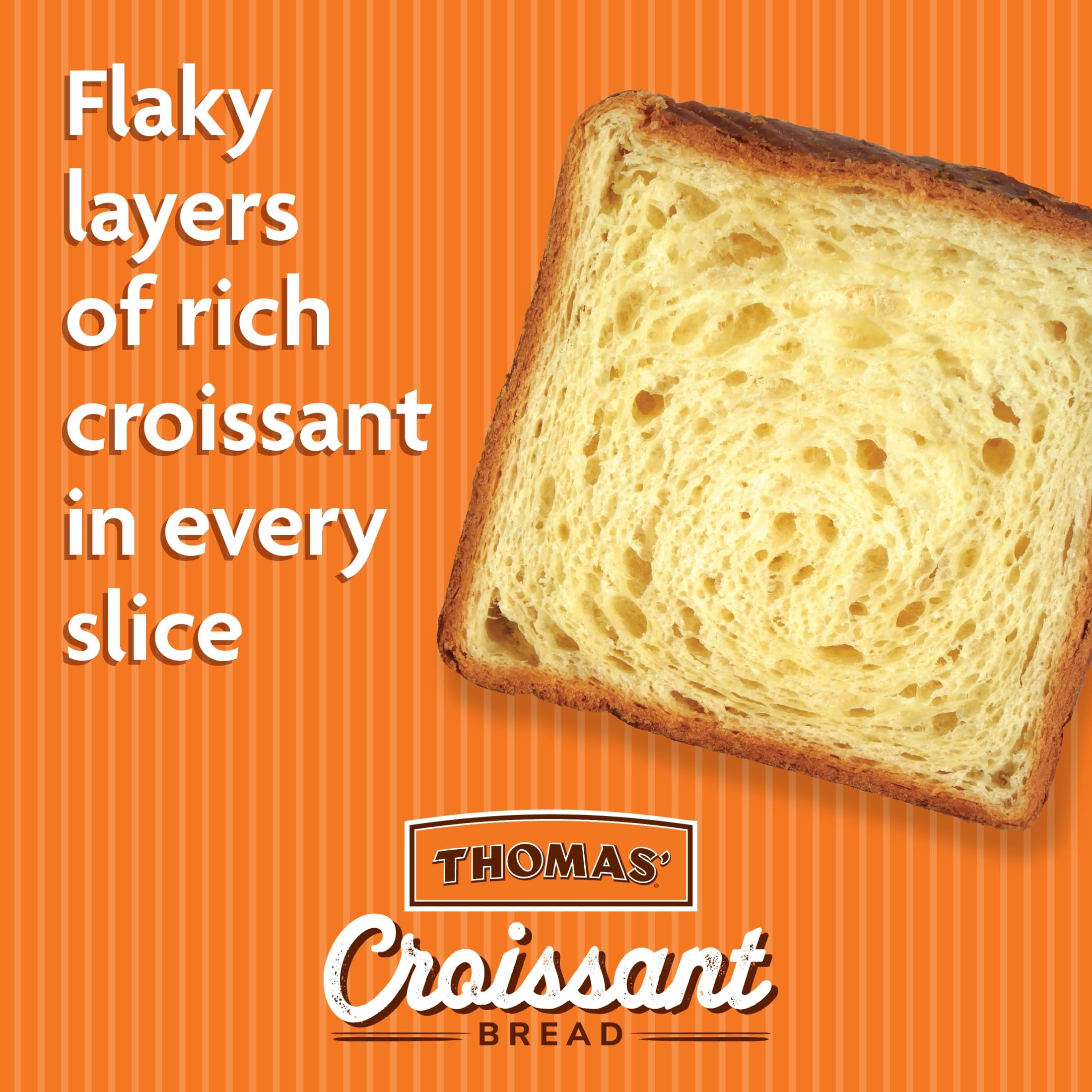 Thomas' Original Croissant Bread - 13.5 oz Pack | Buttery, Flaky Pastry for Breakfast, Brunch & Snacking | Perfect for Sandwiches & French Toast