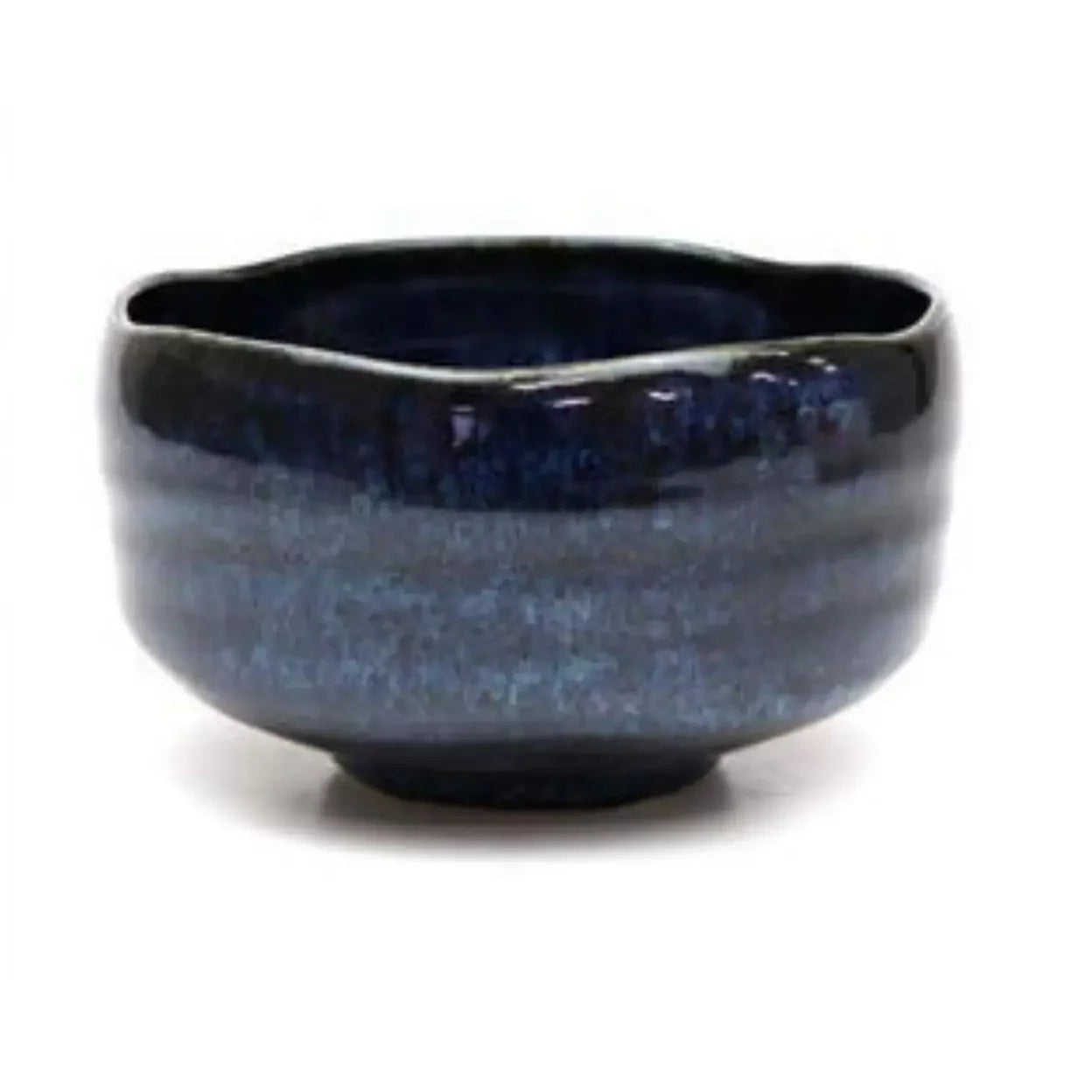 Handmade Japanese Matcha Bowl - Traditional Mino Ware Ceramic Tea Cup in Black & Navy - Perfect for Tea Ceremonies, Home Decor & Gifts
