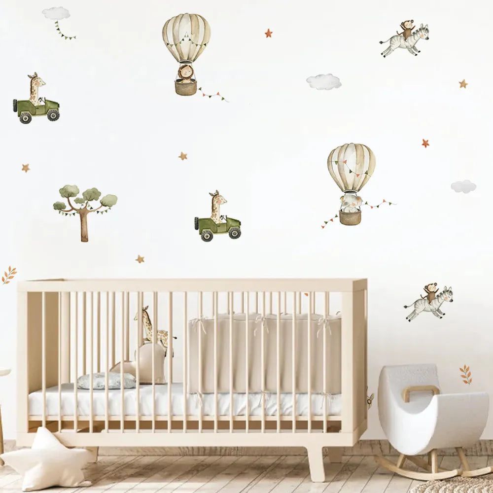 Animal Balloon Wall Stickers - Fun Nursery Room Decor for Kids | Perfect for Baby Shower, Birthday Party & Children's Bedroom Decoration