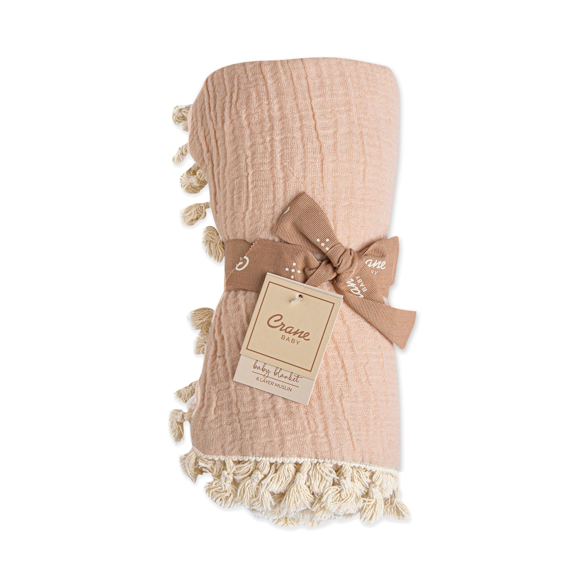 6-Layer Muslin Baby Blanket by Crane - Soft, Breathable & Lightweight for Swaddling, Nursing & Stroller Use