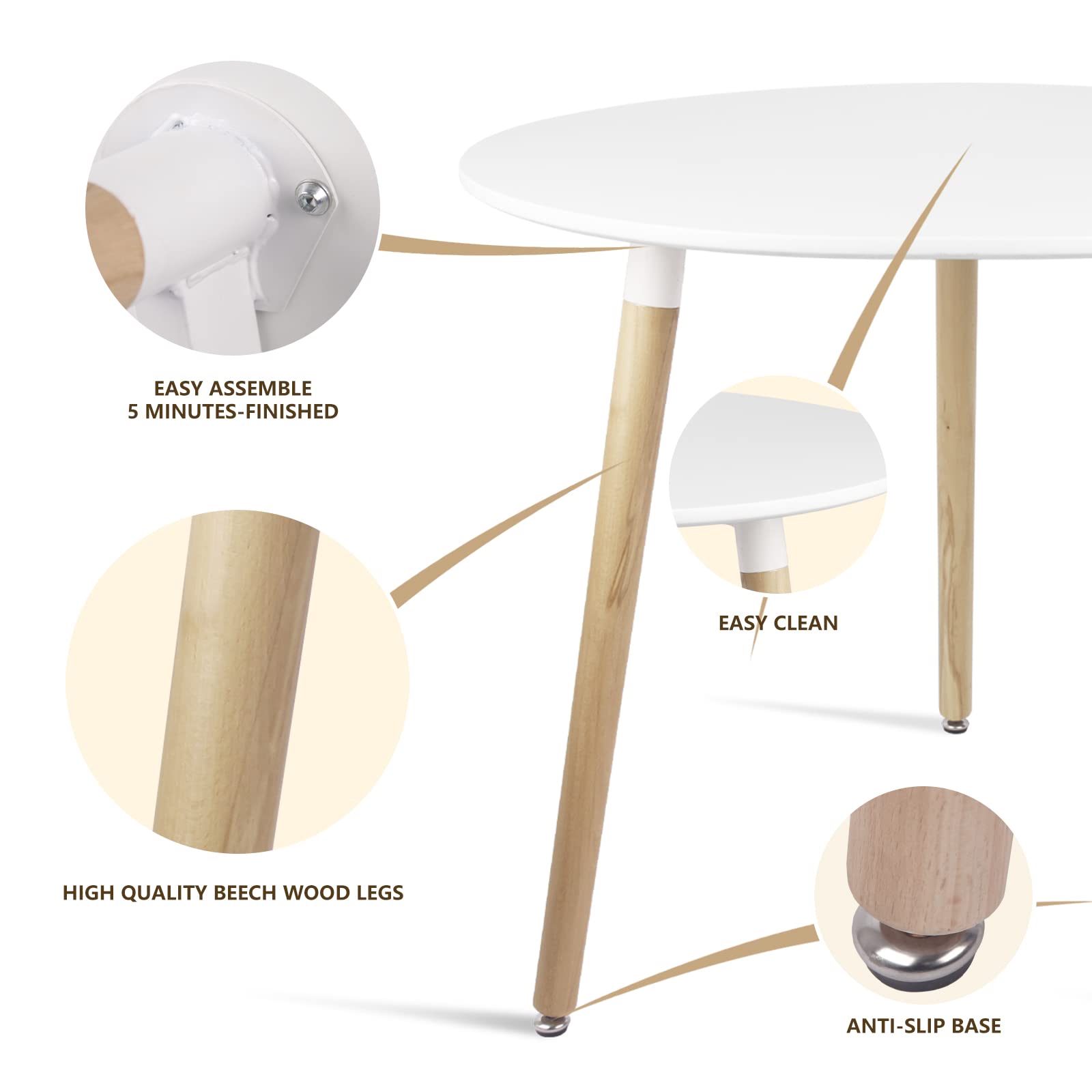Round White Dining Table 32