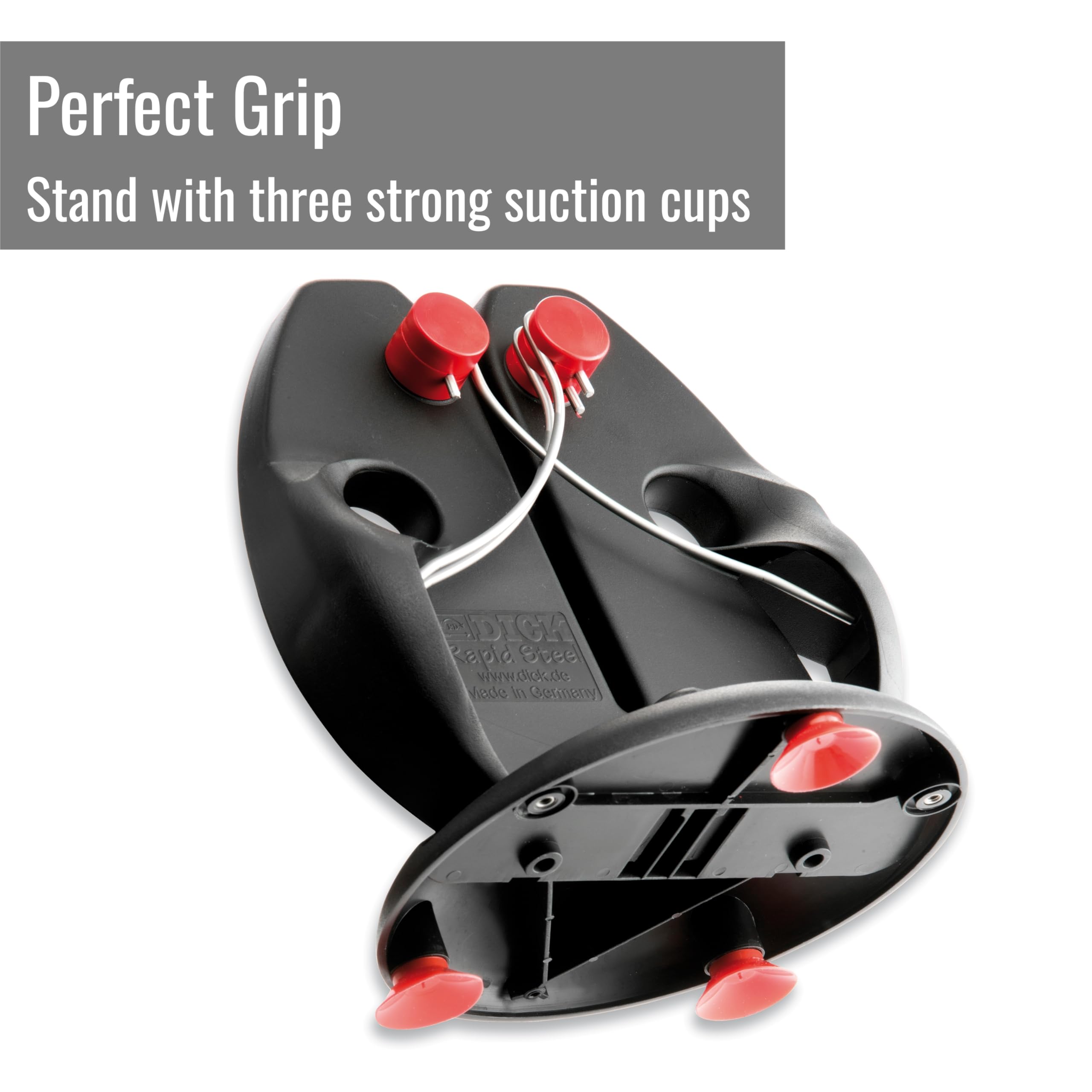 F. DICK Rapid Steel Action Knife Sharpener Set with Stand Plate - Professional Kitchen Knife Sharpening Tool - Stainless Steel Sharpening Rods - Easy to Use - German Made - Perfect for Home Chefs & Professional Kitchens