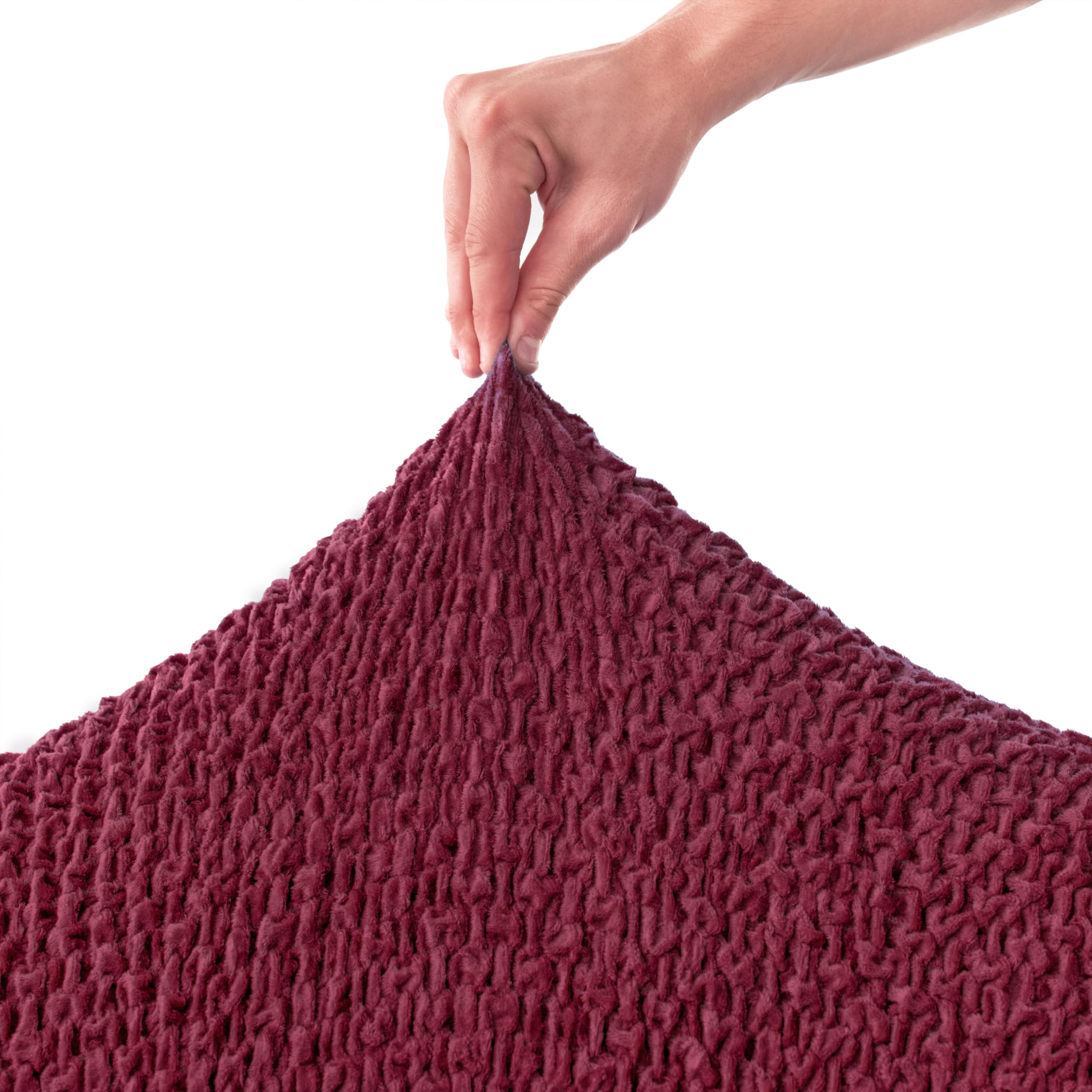 PAULATO BY GA.I.CO. Recliner Loveseat Cover - 2 Seater Stretch Sofa Slipcover - Soft Velvet Polyester Fabric - Form Fit Furniture Protector - Burgundy - Perfect for Living Room, Home Theater & Family Room (Recliner Sofa Cover)