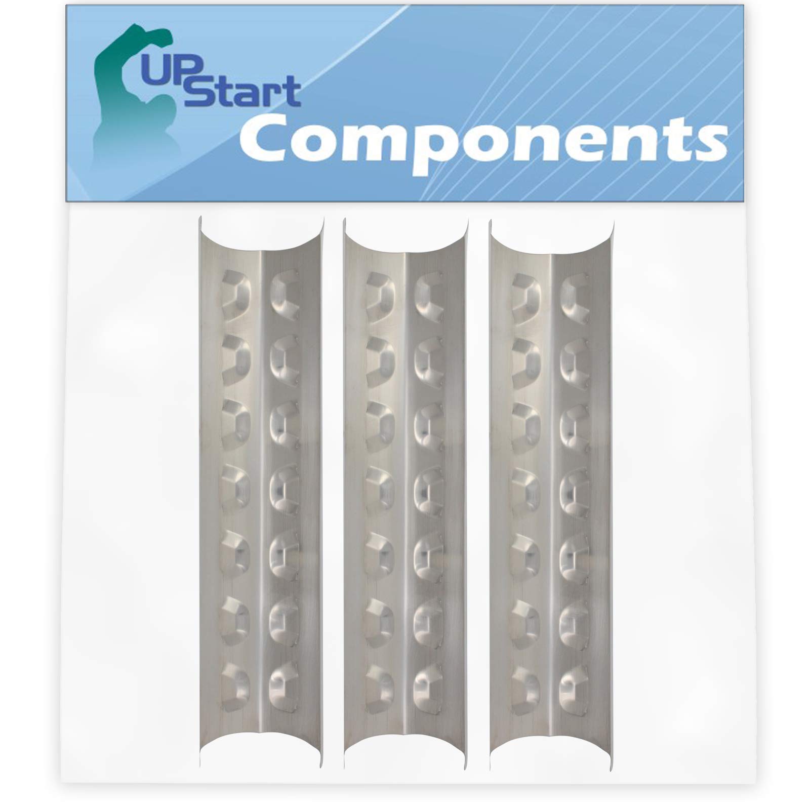 3-Pack Stainless Steel BBQ Grill Heat Shield Plates - Compatible with Brinkmann 810-9520-S, Replacement Flame Tamer, Guard & Deflector - Perfect for Grilling Steaks, Burgers & Outdoor Cooking