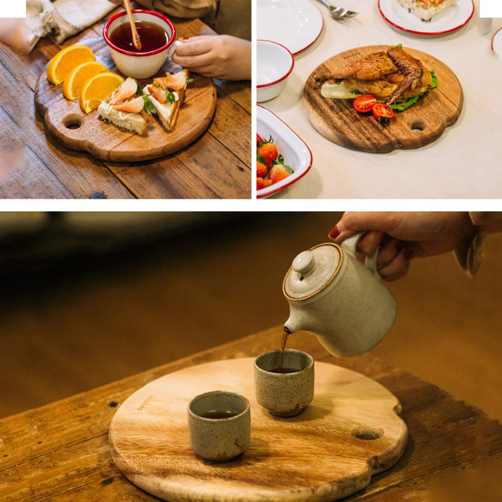 Premium Black Walnut Round Cutting Board - 10