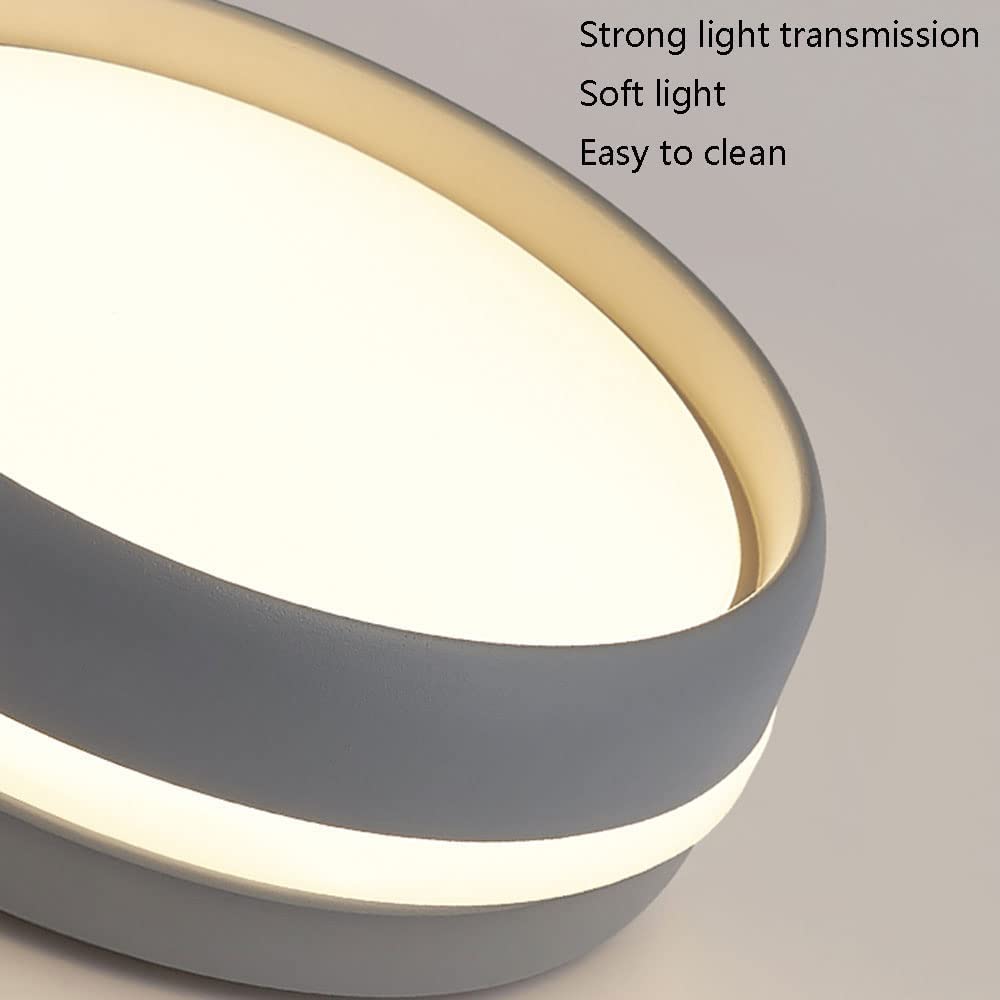 Modern LED Flush Mount Ceiling Light Fixture - Pink Side-Emitting Flush Lighting for Entryway, Balcony, Corridor, Restaurant & Bedroom - Warm White Light for Home & Commercial Spaces