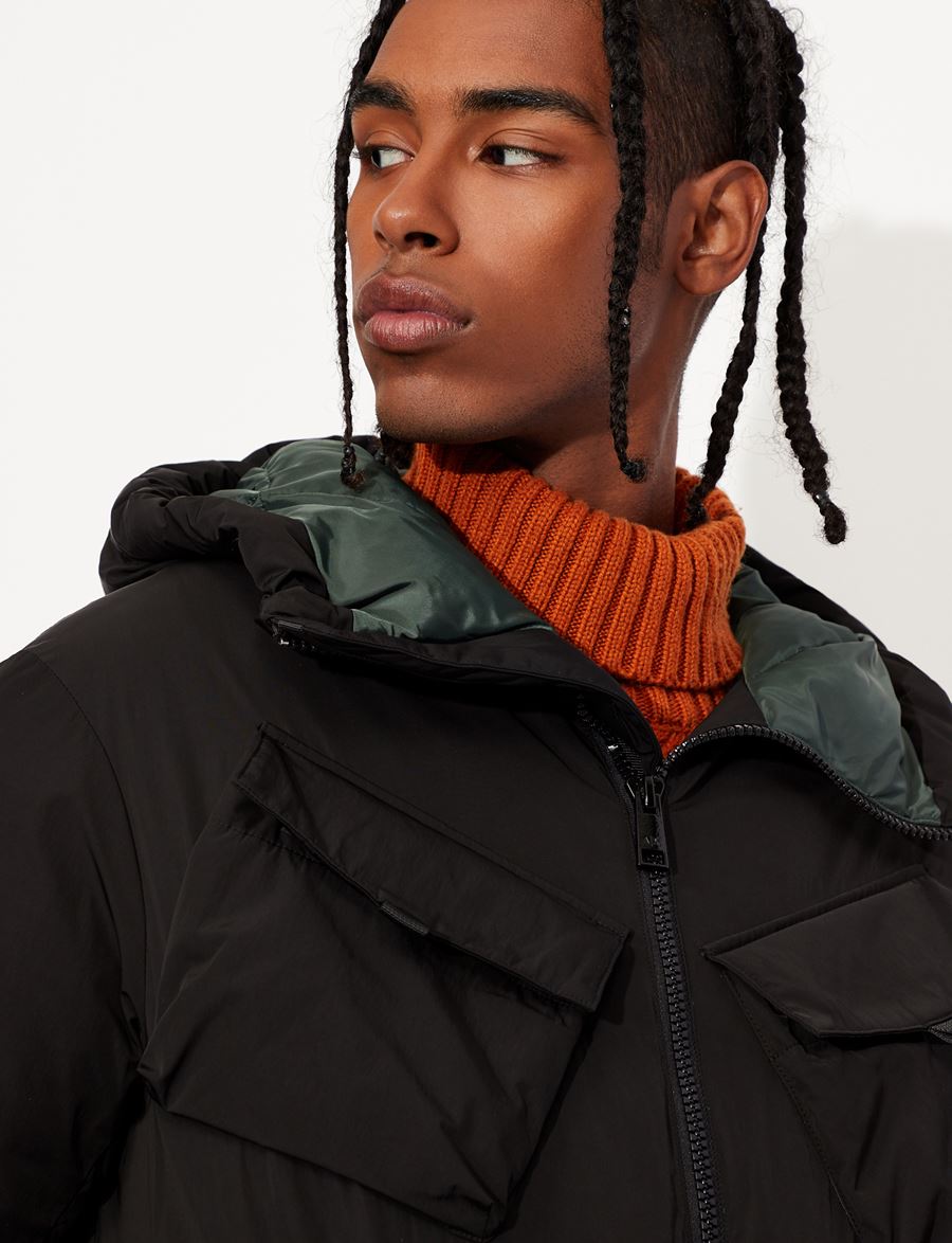 Armani Exchange Black Down Jacket for Men & Women - Lightweight Warm Puffer Coat for Winter, Fall & Outdoor Activities