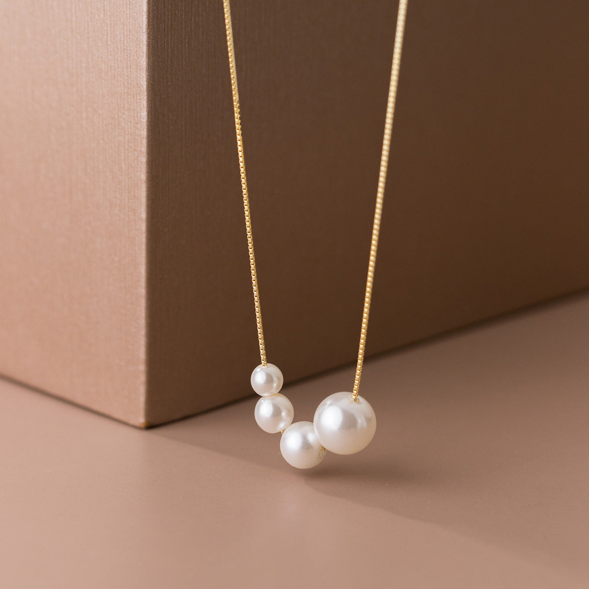 Dainty Irregular Pearl Bead Chain Necklace | XL9015 - Elegant Layering Jewelry for Women, Perfect for Weddings, Parties & Everyday Wear