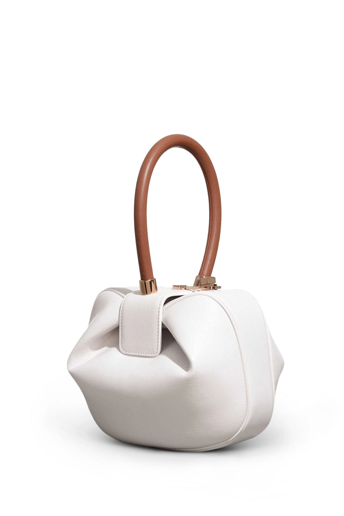 Nina Bag in Ivory & Cognac Nappa Leather - Premium Women's Handbag for Work, Travel & Everyday Use