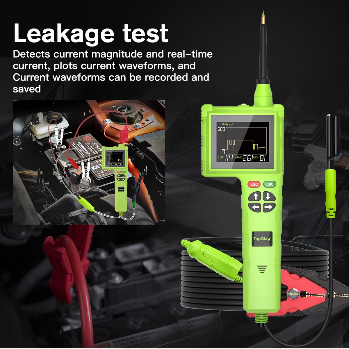 P200 Pro Power Circuit Probe Kit - 9V-48V Automotive Circuit Tester with Multimeter, Oscilloscope & Fuel Injector Tester for Car Electrical Diagnostics & Component Activation | Ideal for Mechanics & DIY Auto Repair