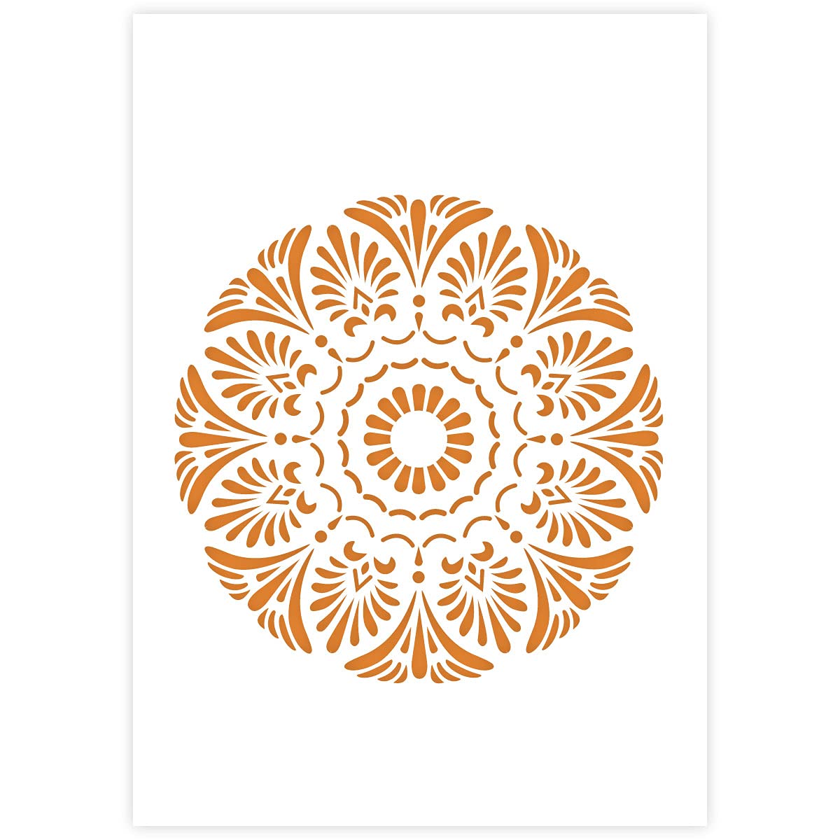 QBIX Mandala Stencil A5 Size - Reusable DIY Painting Template for Walls, Furniture, Floors - Perfect for Home Decor, Crafts, Baking & Art Projects - Create Beautiful Mandala Designs on Cakes, Canvas & Wood Surfaces