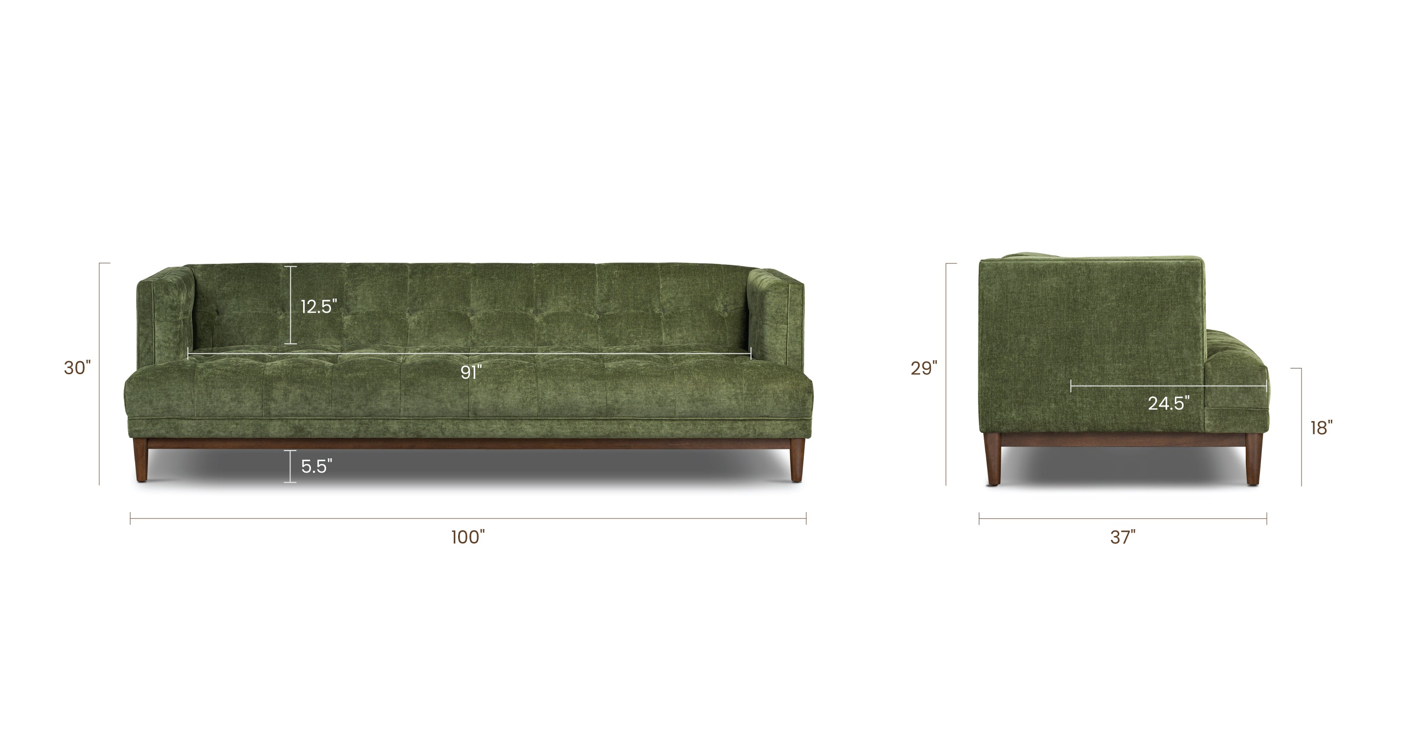 Bolton 100 Sofa - Modern 3-Seater Fabric Couch for Living Room, Lounge & Family Room | Comfortable Sectional Sofa with Soft Cushions | Perfect for Home Decor, Relaxing & Entertaining
