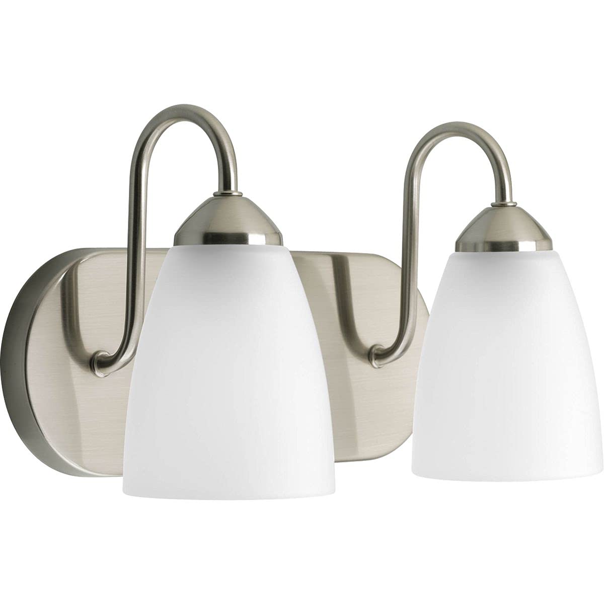 Progress Lighting P2707-09 Gather Bath & Vanity Light Fixture, 1 Pack, Brushed Nickel Finish - Perfect for Bathroom Vanity, Powder Room, and Dressing Area Lighting