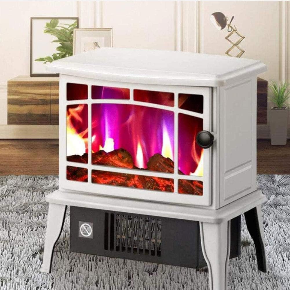 1500W Electric Stove Heater with 3D Realistic Flame - Fast Heating Indoor Fireplace Heater for Home, Office & Bedroom - Black Energy Efficient Space Warmer