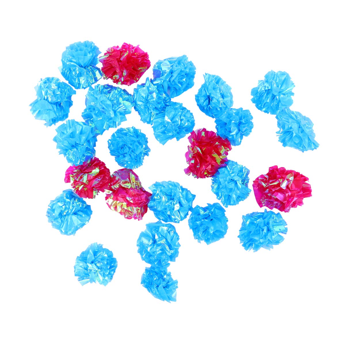 Balacoo 25Pcs Cat Toy Set - Rattle Balls, Crinkle Balls & Interactive Cat Toys for Exercise & Play | Fun Shiny Paper Flower Balls for Indoor Cats & Kittens | Perfect for Playtime, Training & Bonding