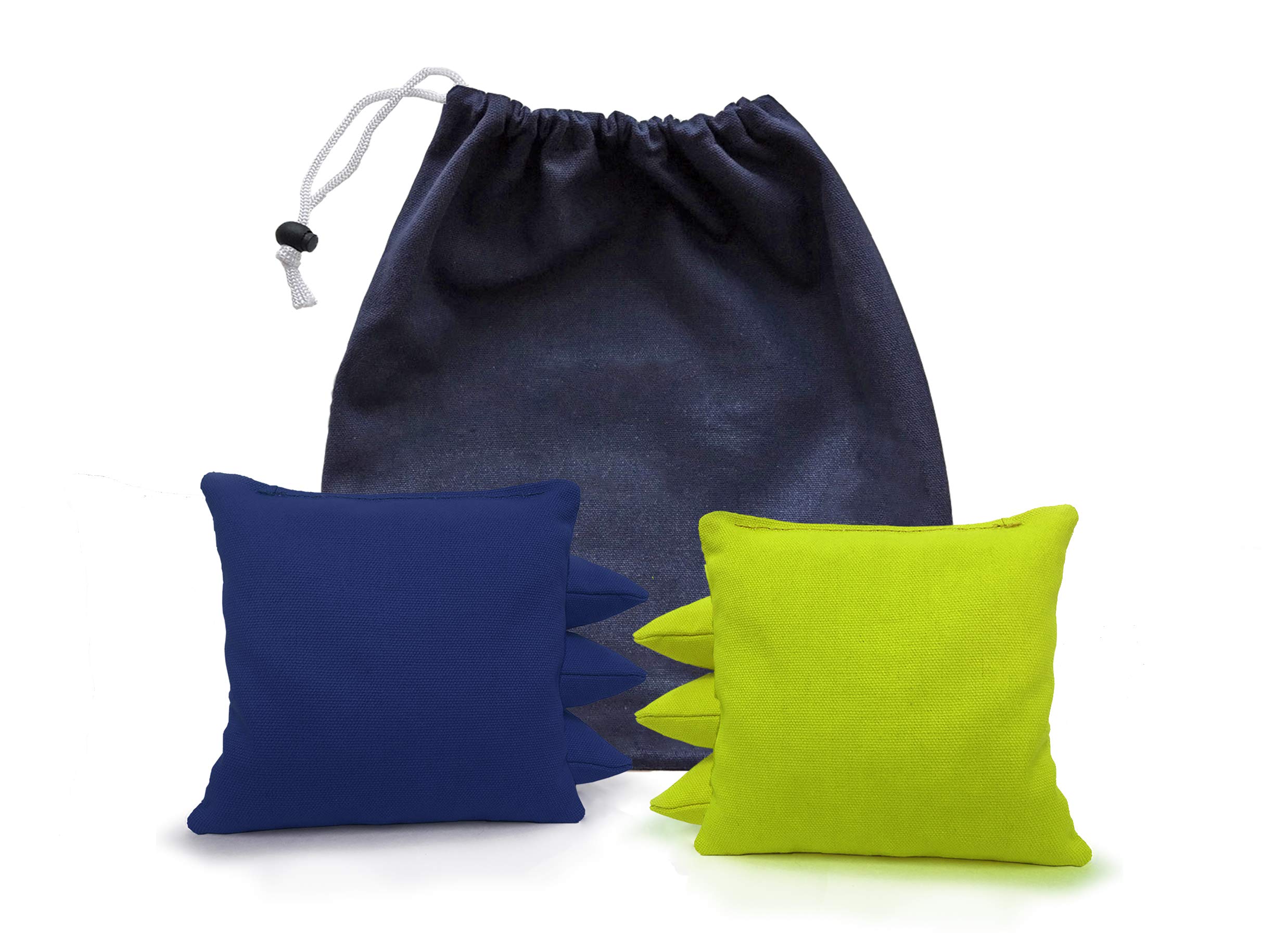 Premium All-Weather Cornhole Bags Set - 8 Regulation Duck Canvas Bags with Resin Filling & Carrying Tote - 23+ Color Options (Royal Blue/Lime Green) - Perfect for Tailgating, Backyard Parties, and Outdoor Games