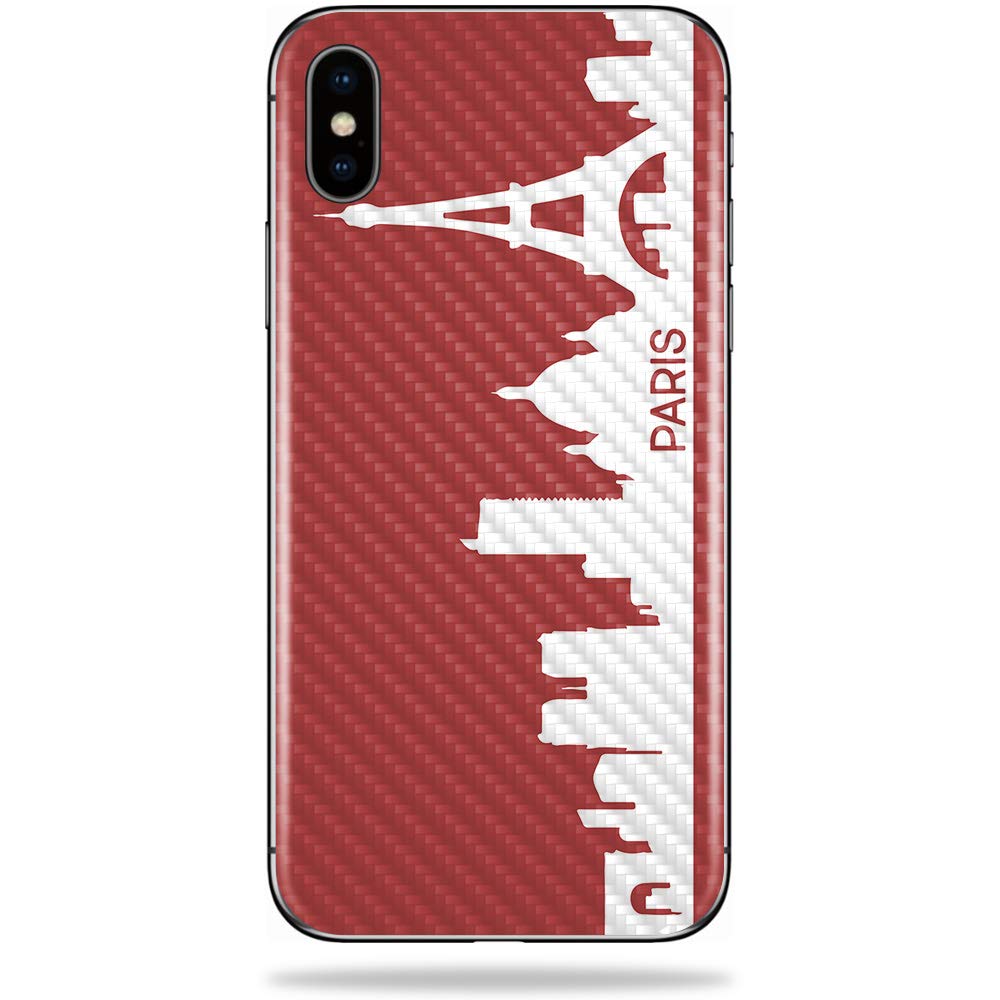 Premium Carbon Fiber Skin for Apple iPhone X - Paris Design | Durable Protective Cover with Textured Finish | Easy to Apply & Remove | Made in USA | Perfect for Daily Use, Travel & Style Protection