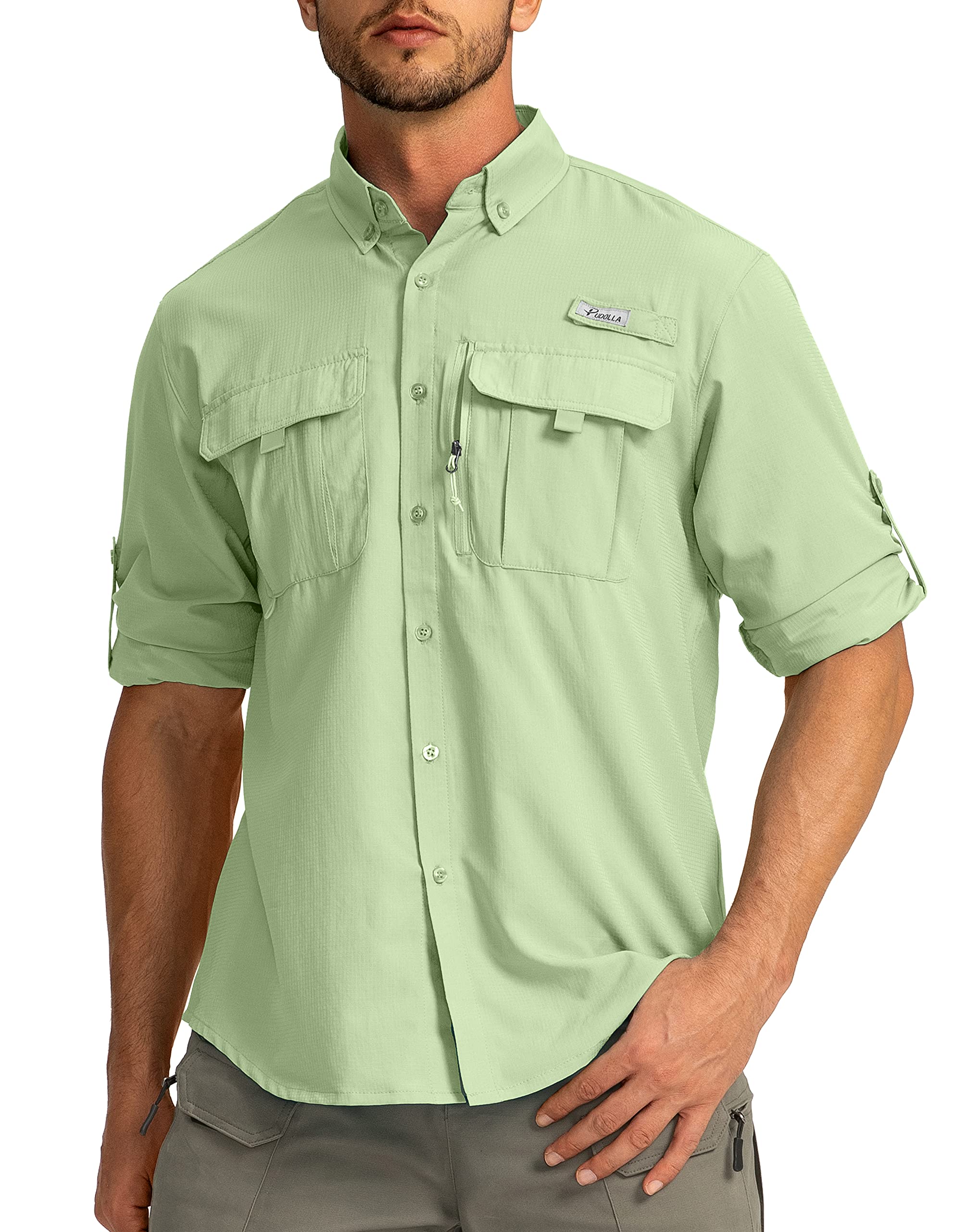 UPF50+ Men's Fishing Shirts Long Sleeve Sun Protection for Outdoor Work & Travel