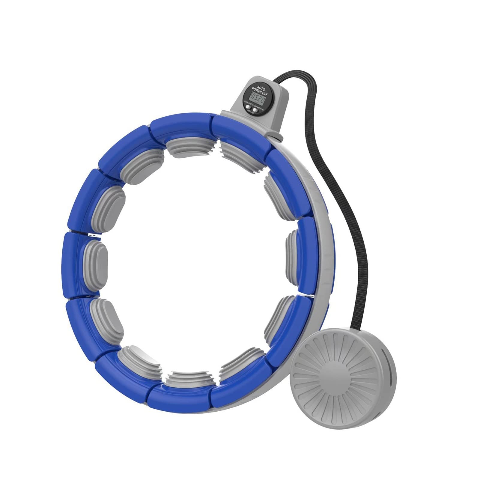 **Weighted Smart Hula Hoop – 12-Section Adjustable Fitness & Massage Exercise Hoop for Adults & Kids – Weight Loss, Pilates, Core Workout – Auto Rotate 360° – Blue – Perfect for Home Gym, Outdoor Fitness & Fun Family Activities**