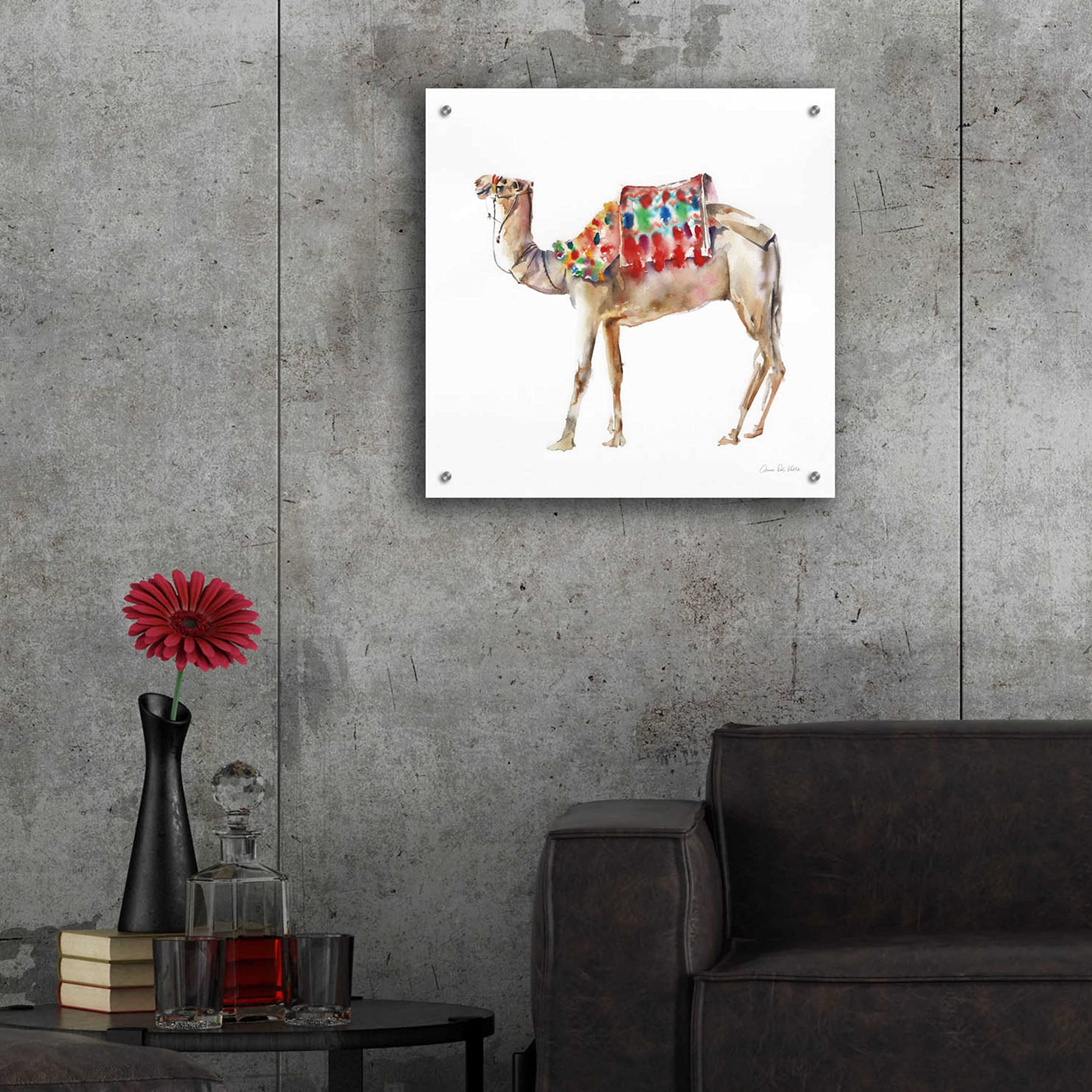Alan Majchrowicz 'Desert Camel II' Acrylic Glass Wall Art - 24x24 Inches Modern Home Decor for Living Room, Bedroom & Office