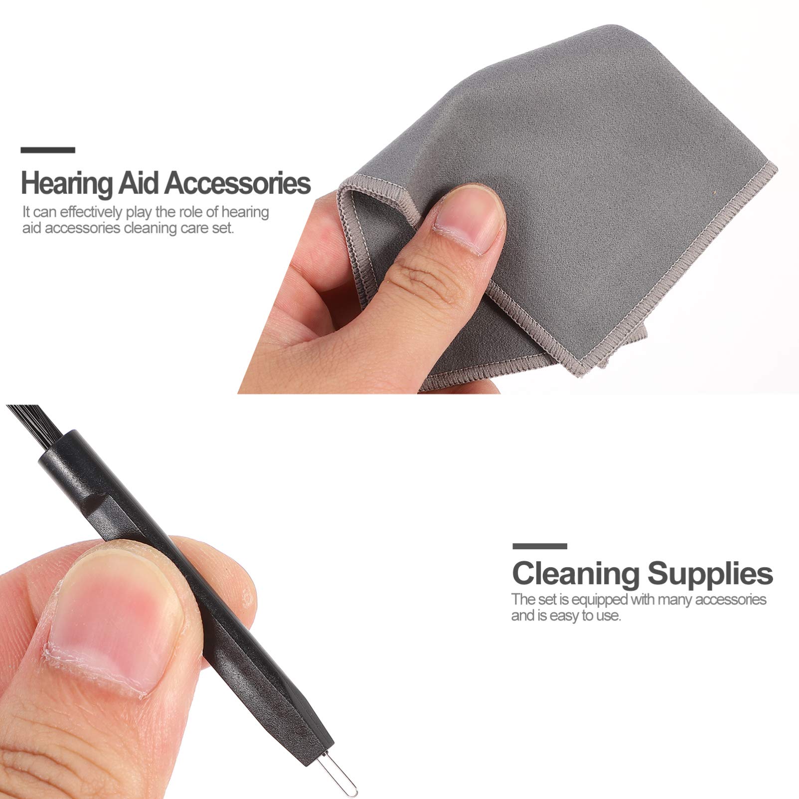 Hemobllo 6-Piece Ear Cleaner Kit with Microfiber Cloth - for Headphones & Earbuds