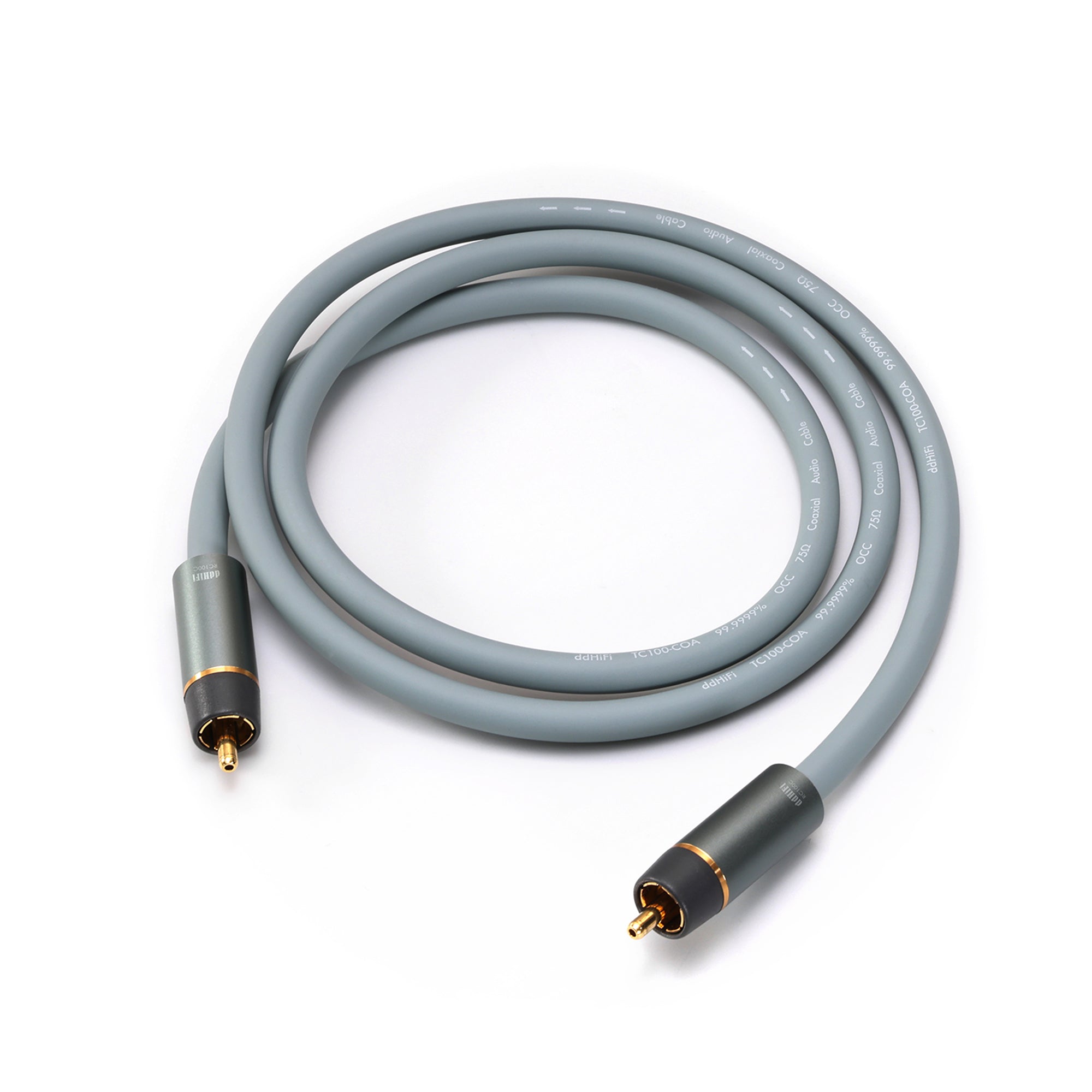 ddHiFi RC100C High-Quality OCC Copper Coaxial RCA Audio Cable - Perfect for Home Theater, Hi-Fi Systems & Audiophile Setups