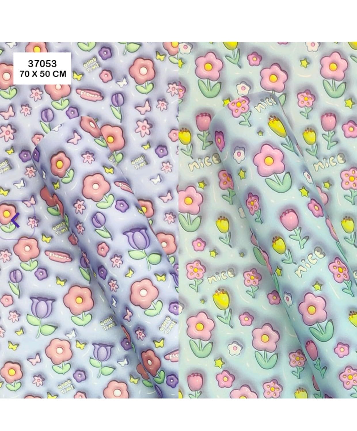 Premium 3D Effect Gift Wrapping Paper - 40cm x 50cm Floral Print Sheets (Pack of 8, Multicolor Mix) - Elegant Present Wrapping for Birthdays, Weddings & Holidays