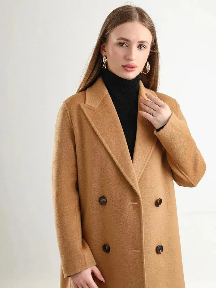 Women's Warm Winter Wool Wrap Coat - Soft & Stylish Outerwear for Cold Weather - Perfect for Office, Travel & Casual Outings