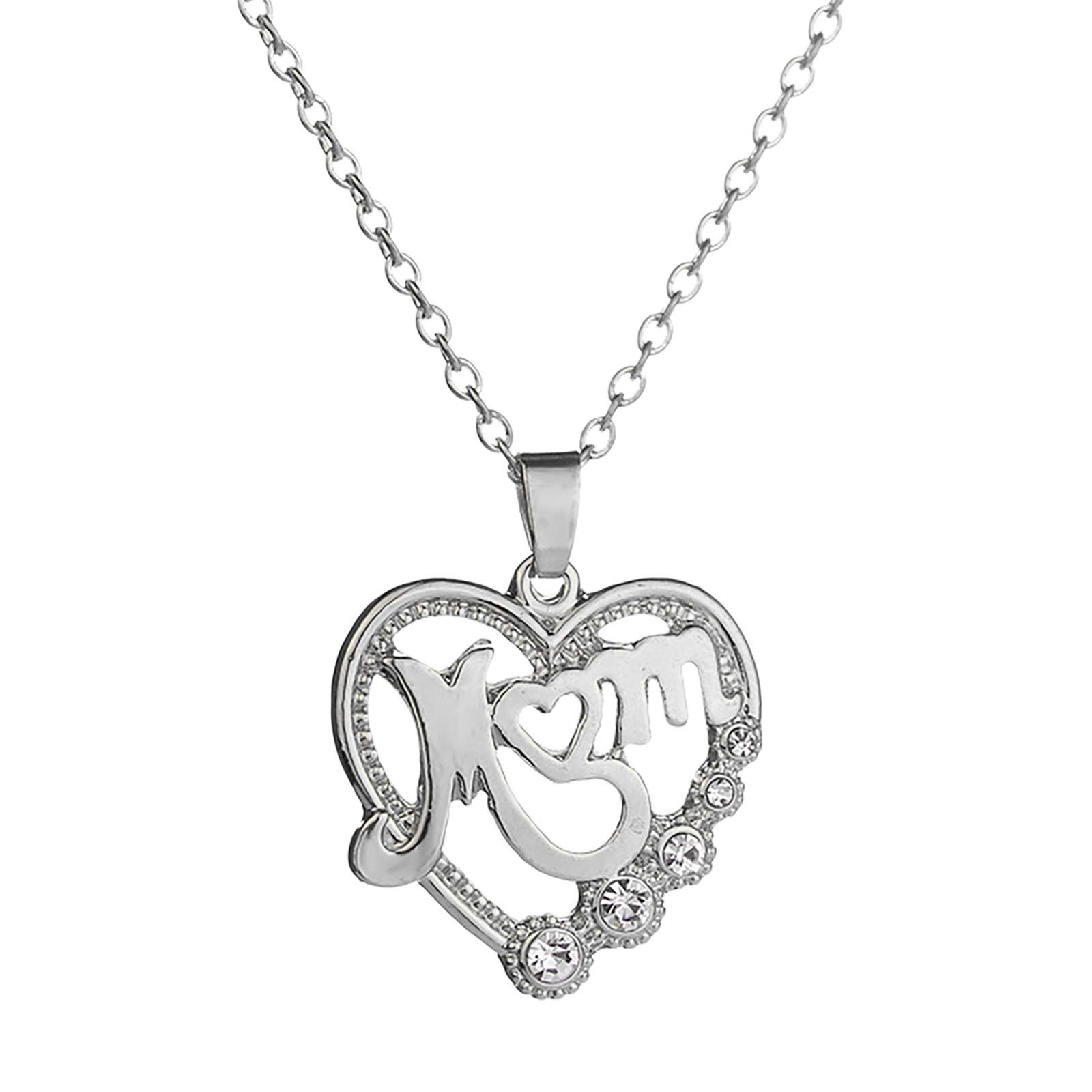 Hesxuno Heart Shaped Crystal Pendant Necklace - Elegant Mother's Day Gift for Mom, Birthday Jewelry Present for Women - Perfect for Anniversary, Valentine's Day & Special Occasions