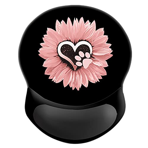 Dog Paw Print Pink Flowers