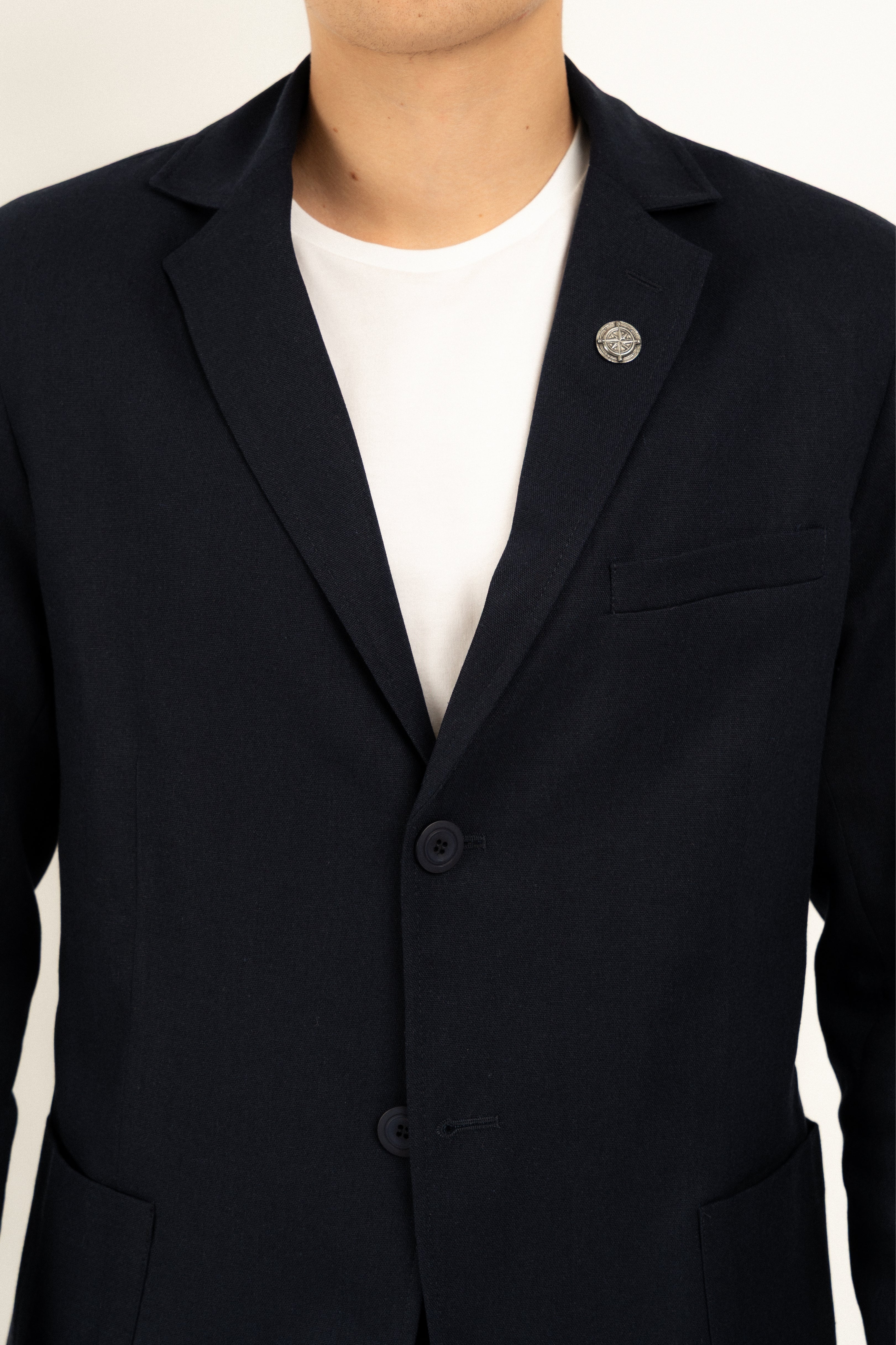Newport Navy Linen Blazer for Men - Lightweight Summer Sport Coat - Casual & Formal Jacket for Weddings, Office & Outdoor Events