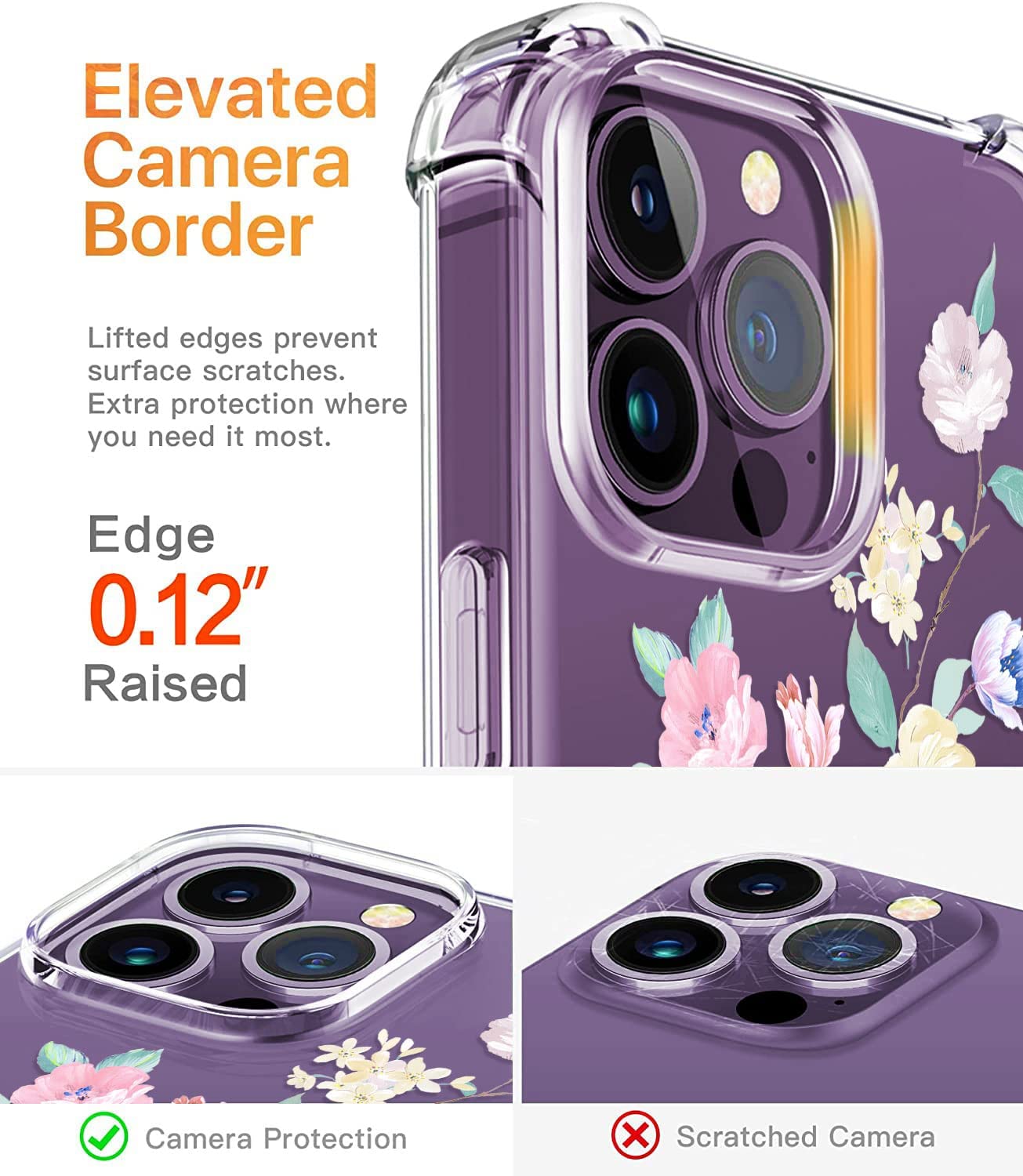 iPhone 14 Pro Case with Tempered Glass Screen Protector & Camera Cover - Shockproof Protective Cover for Everyday Use, Travel & Outdoor Activities