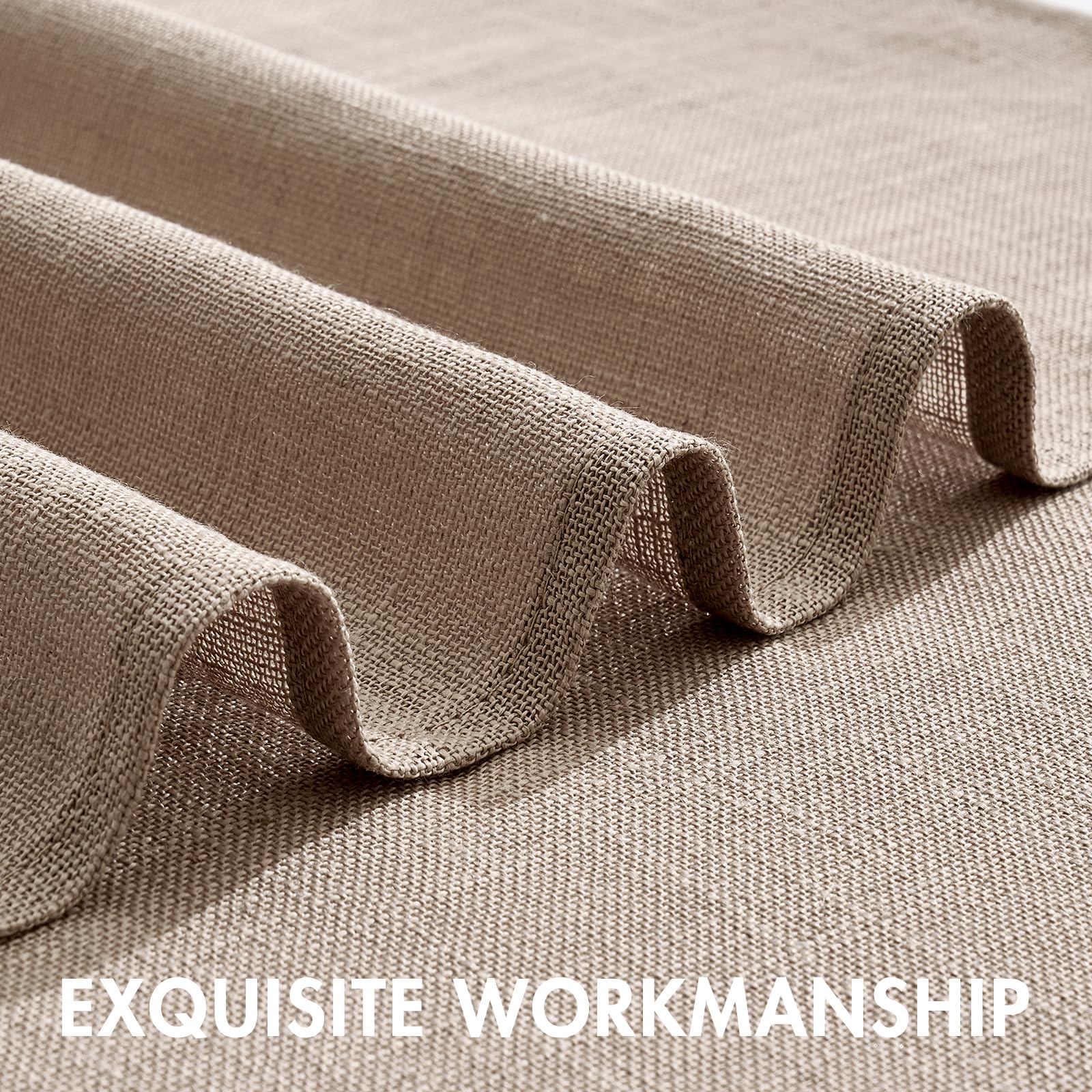 MIULEE Semi-Sheer Cafe Curtains 30 Inch Length - Rustic Linen Kitchen Window Curtains for Over Sink, Bathroom & Basement - Rod Pocket Tier Curtains 2 Panels (26x30 Inches, Taupe) - Perfect for Farmhouse, Cottage & Country Style Homes