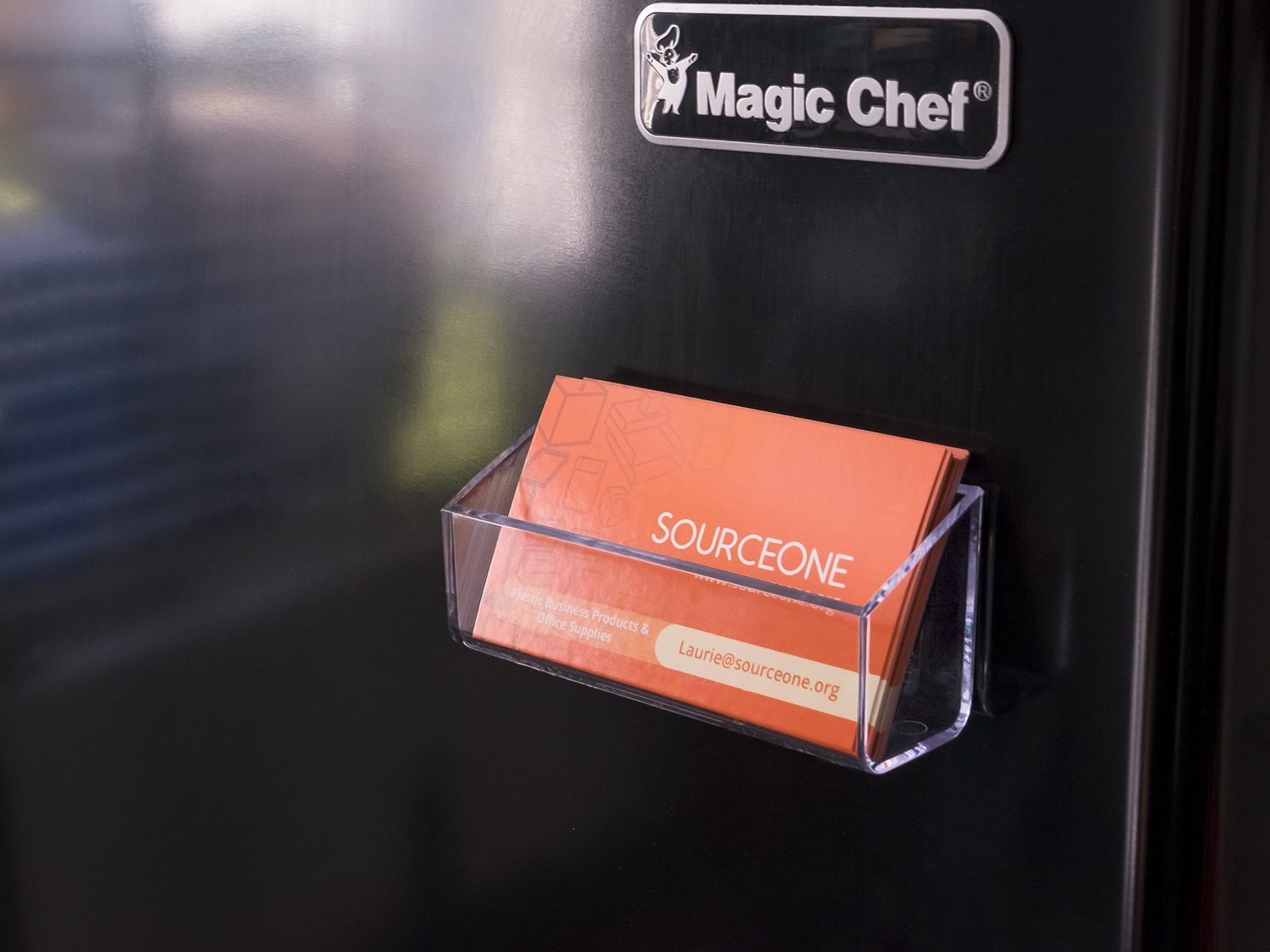 Source One Magnetic Business Card & Gift Card Clear Holder Display (S1-Magnet) - Perfect for Retail Stores, Offices & Trade Shows