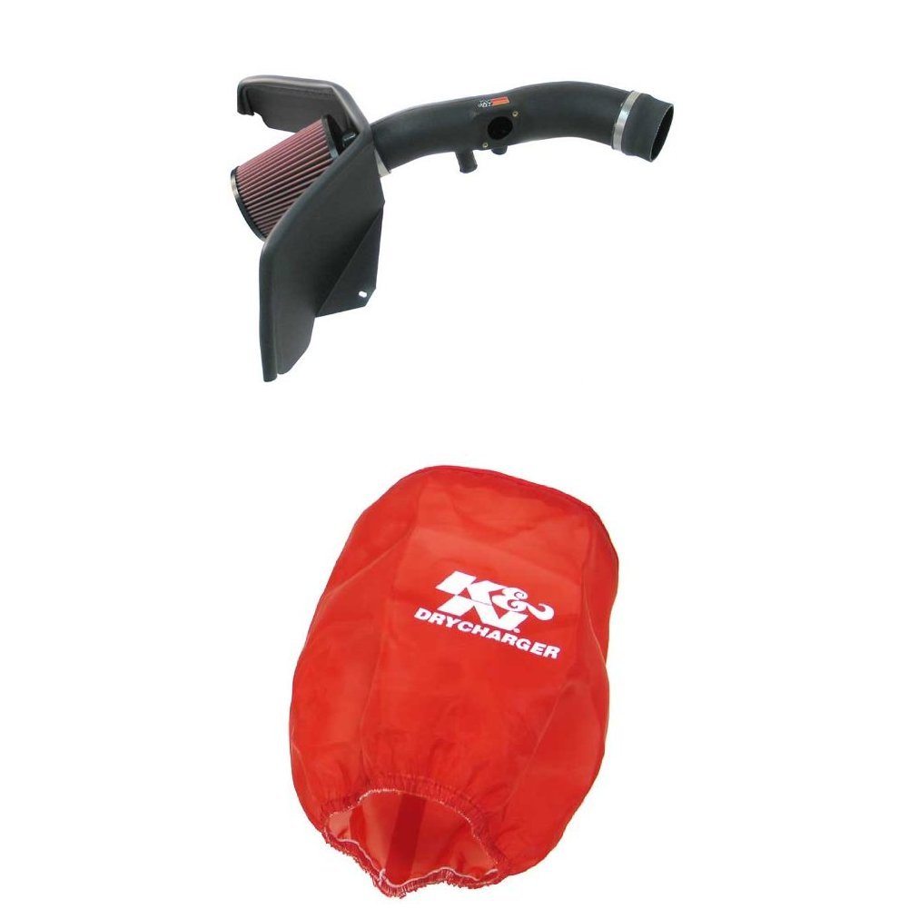K&N 63-3062 High Performance Air Intake System with Red Air Filter Wrap - Compatible with Select Car Models - Improve Engine Power & Fuel Efficiency for Racing & Daily Driving