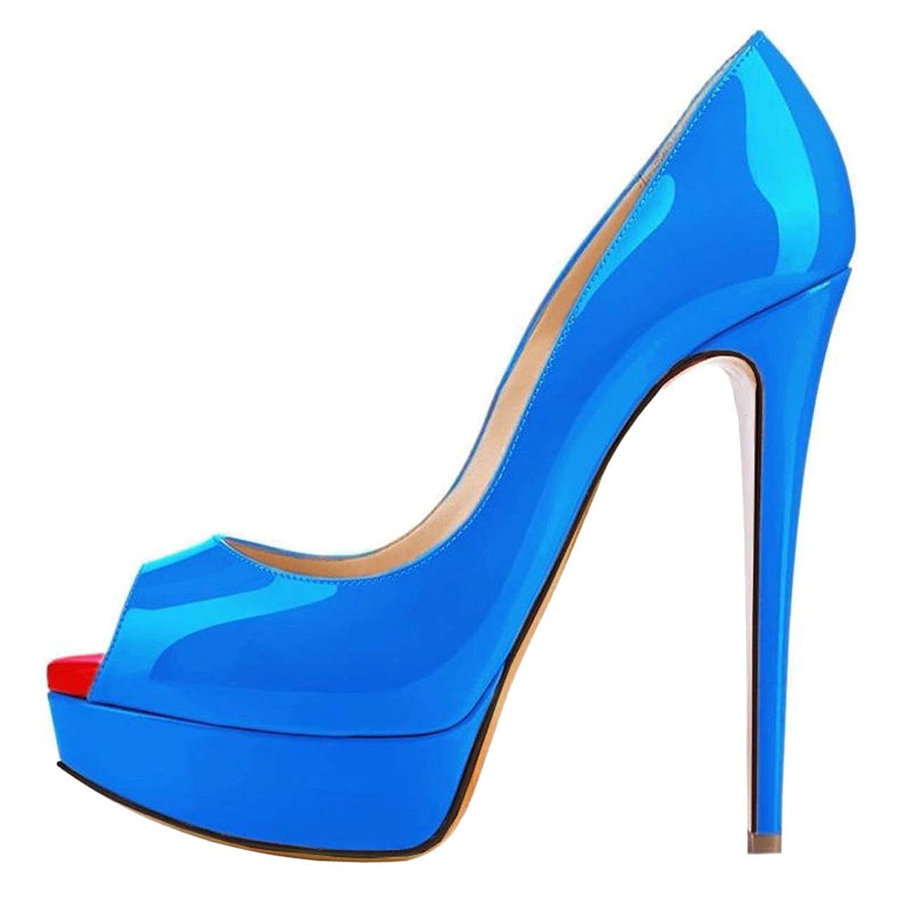 JOEupin Women's Peep Toe High Heel Platform Pumps - Elegant Wedding & Party Shoes for Brides, Prom, Evening Events and Special Occasions