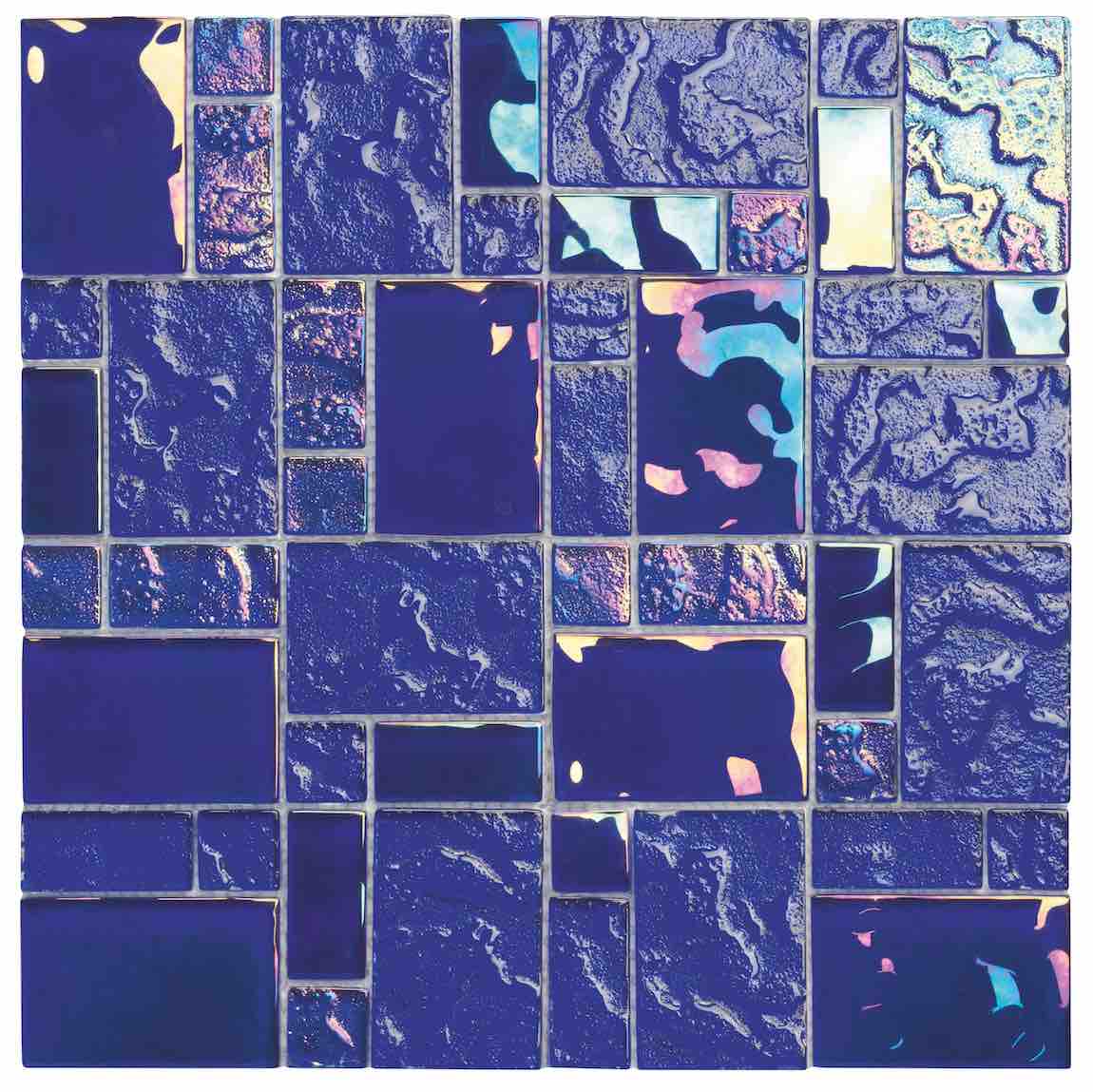 Iridescent Glass Tile SoCal Cobalt Random - Stunning Mosaic for Kitchen Backsplash, Bathroom Wall & DIY Home Decor Projects