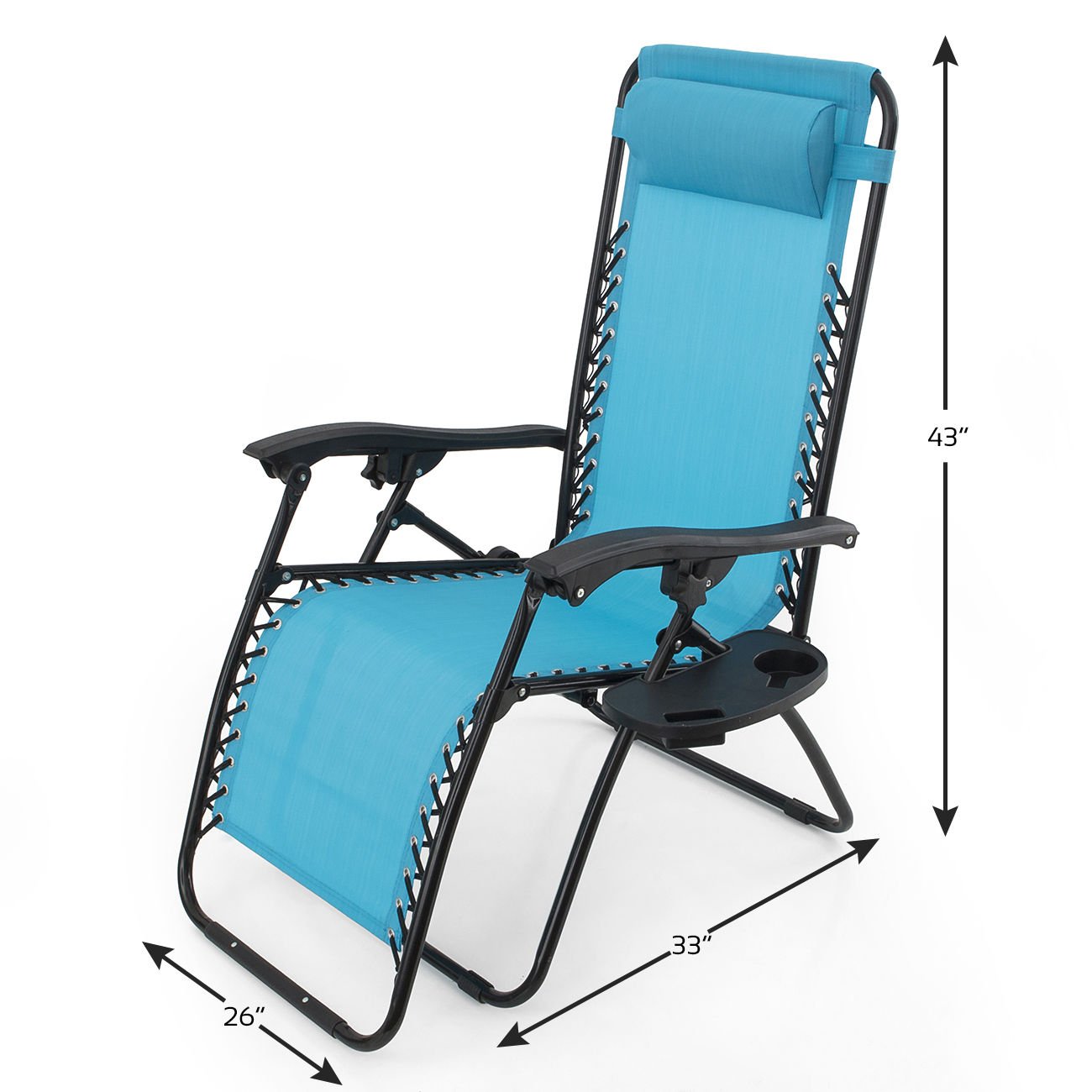 Premium Set of 2 Sky Blue Zero Gravity Lounge Chairs - 300LBS Capacity Outdoor Recliners for Beach, Patio & Backyard Relaxation - Perfect for Sunbathing, Poolside Lounging and Garden Comfort