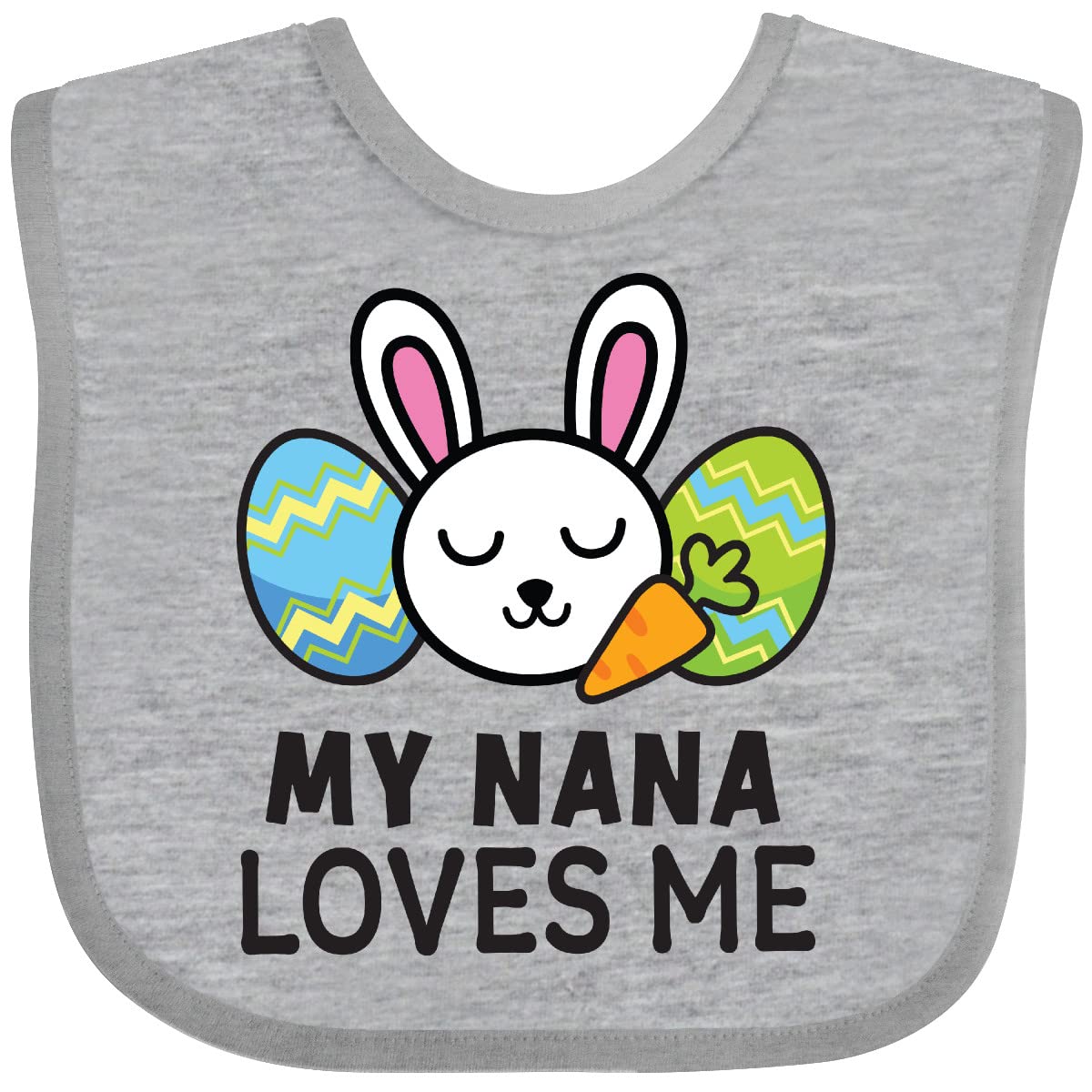 Inktastic Bunny Easter Bib - My Nana Loves Me for Baby Feeding