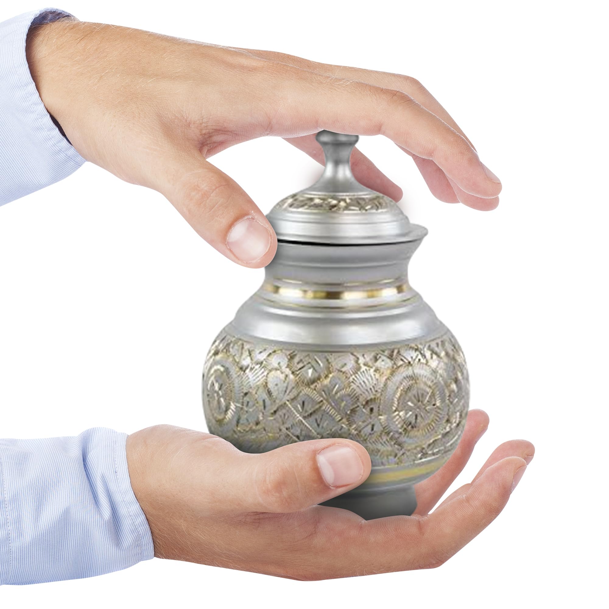 Timeless Etched Bronze Pet Urn for Cats & Dogs - Small Pet Cremation Urn Holds 25 Cubic Inches Ashes - Memorial Keepsake for Beloved Pets - Perfect for Home Display or Memorial Ceremonies